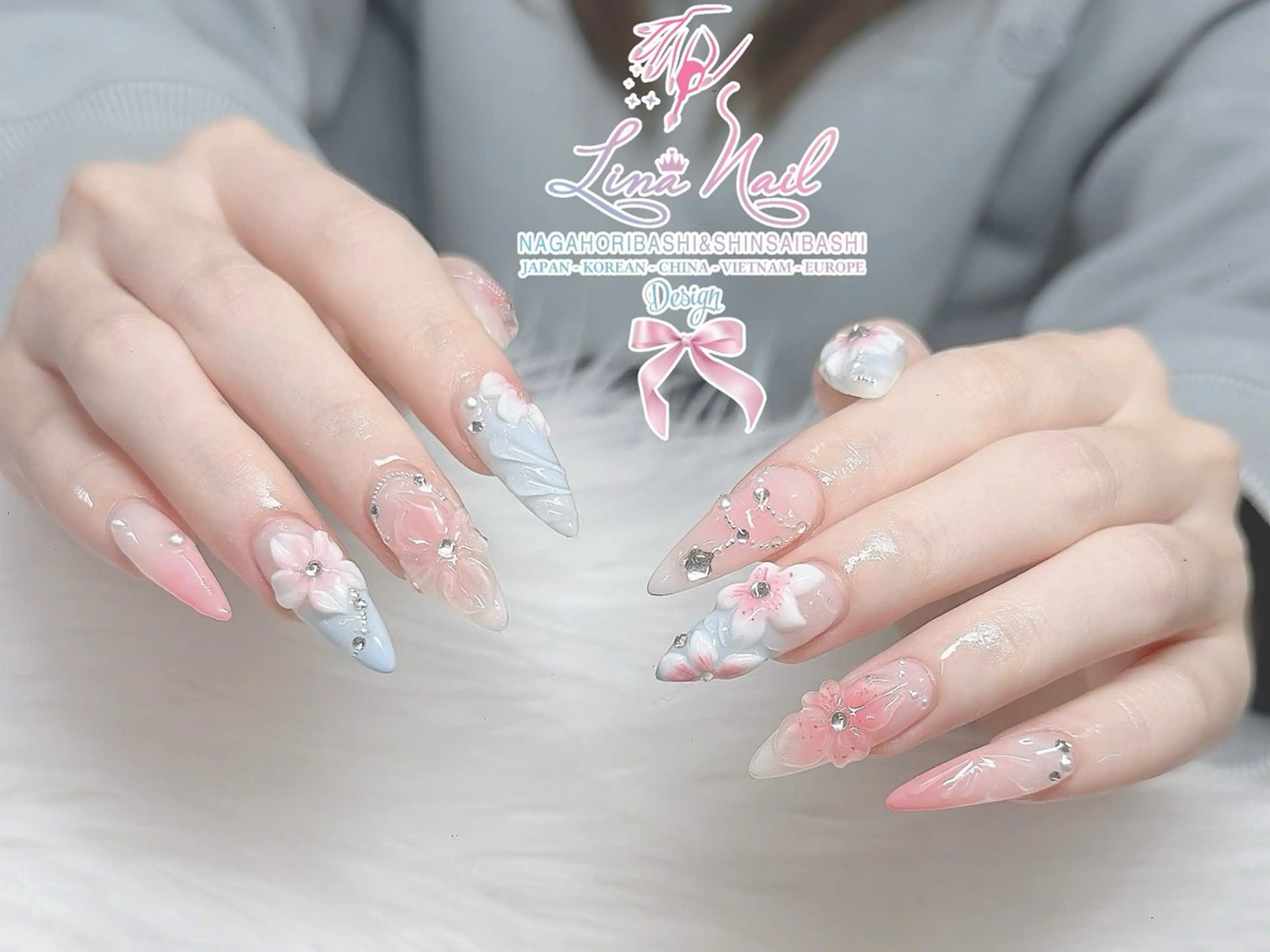 ネイル チークネイル 桜ネイル フラッシュネイル フットネイル ジェルネイル ハンドネイル ７９LINA NAIL 心斎橋店所属・リナネイル アメ村心斎橋店のネイルデザイン