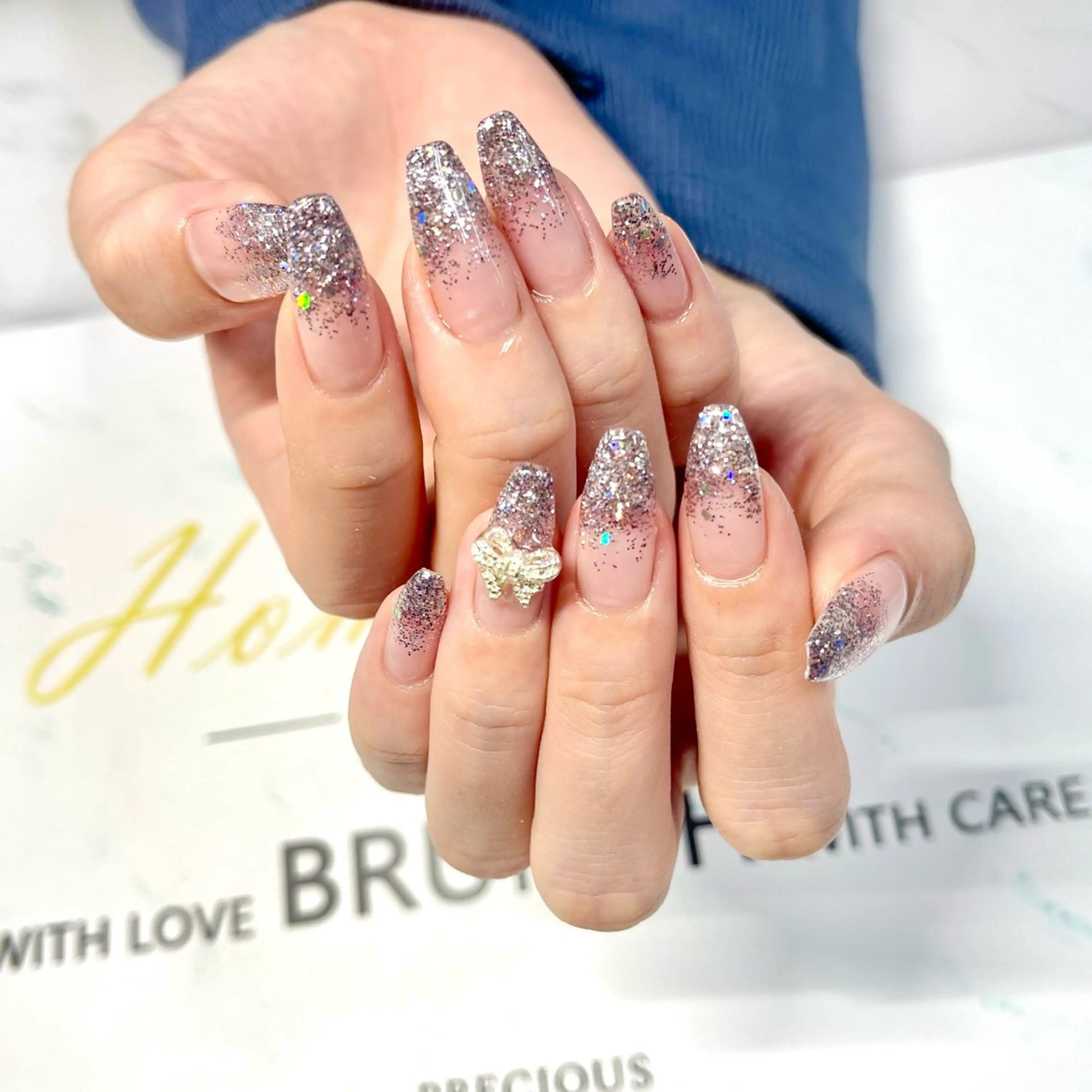 ネイル オーロラネイル 長さ出し フットネイル ジェルネイル キラキラネイル Jasmine -のネイルデザイン