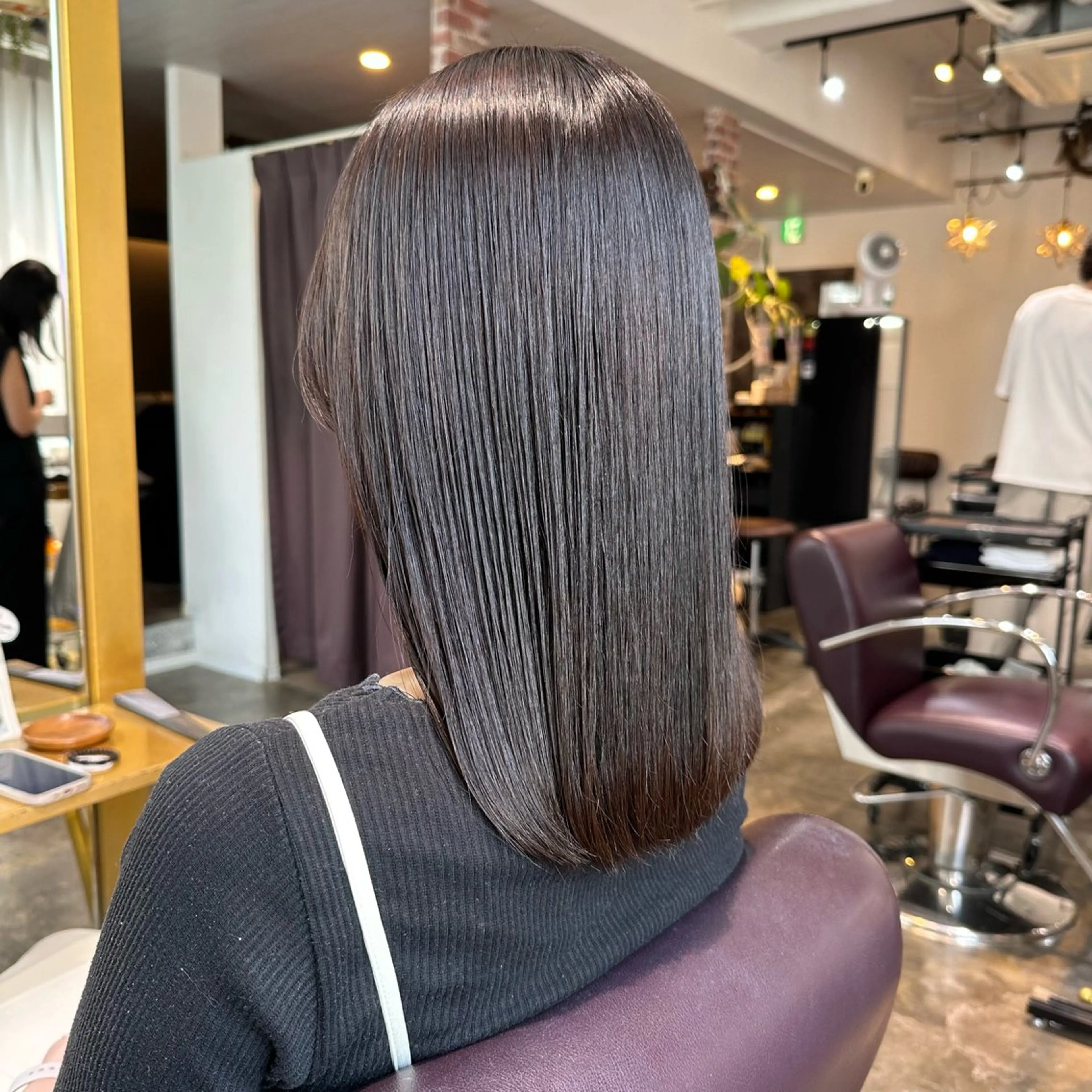 セミロング カラー ブラウンカラー ショコラブラウン 艶カラー/レイヤー 💖心斎橋/Sakiのヘアスタイル