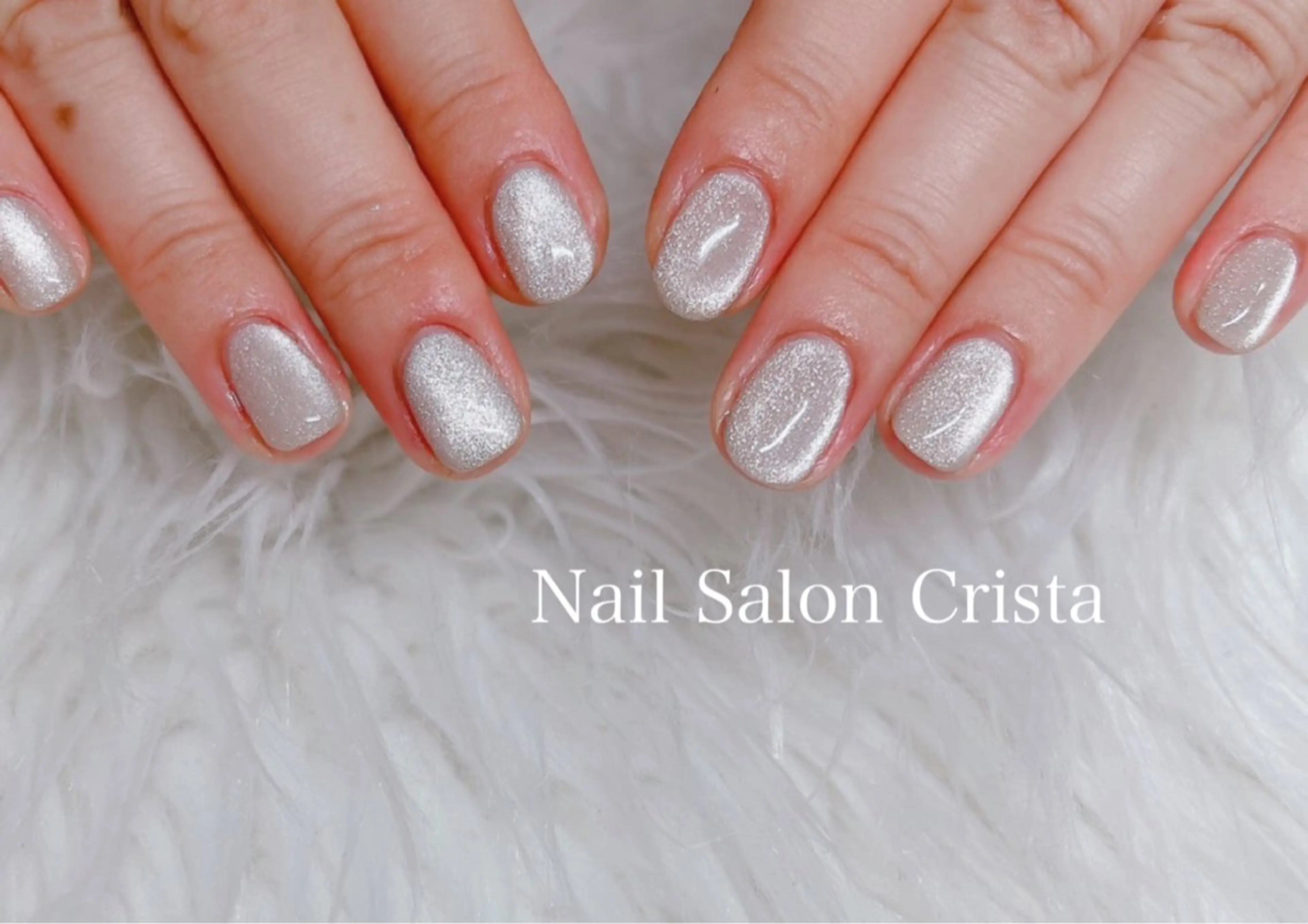 ネイル ジェルネイル パラジェル シルバー ハンドネイル CRISTA所属・CRISTA MOMOのネイルデザイン