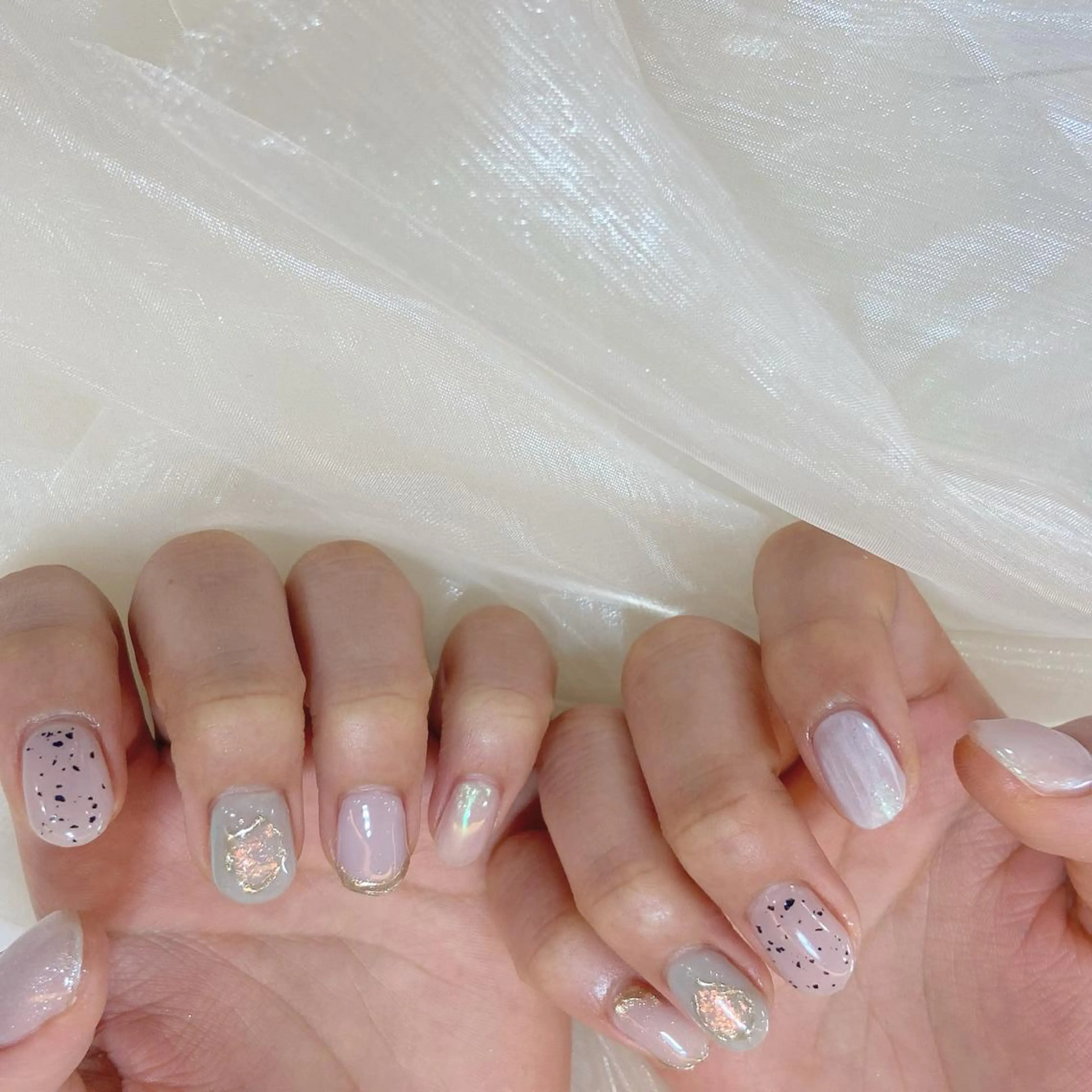 ネイル ハンドネイル 𝕄𝕚𝕪𝕦🤍 自由が丘⌇パラジェルのネイルデザイン
