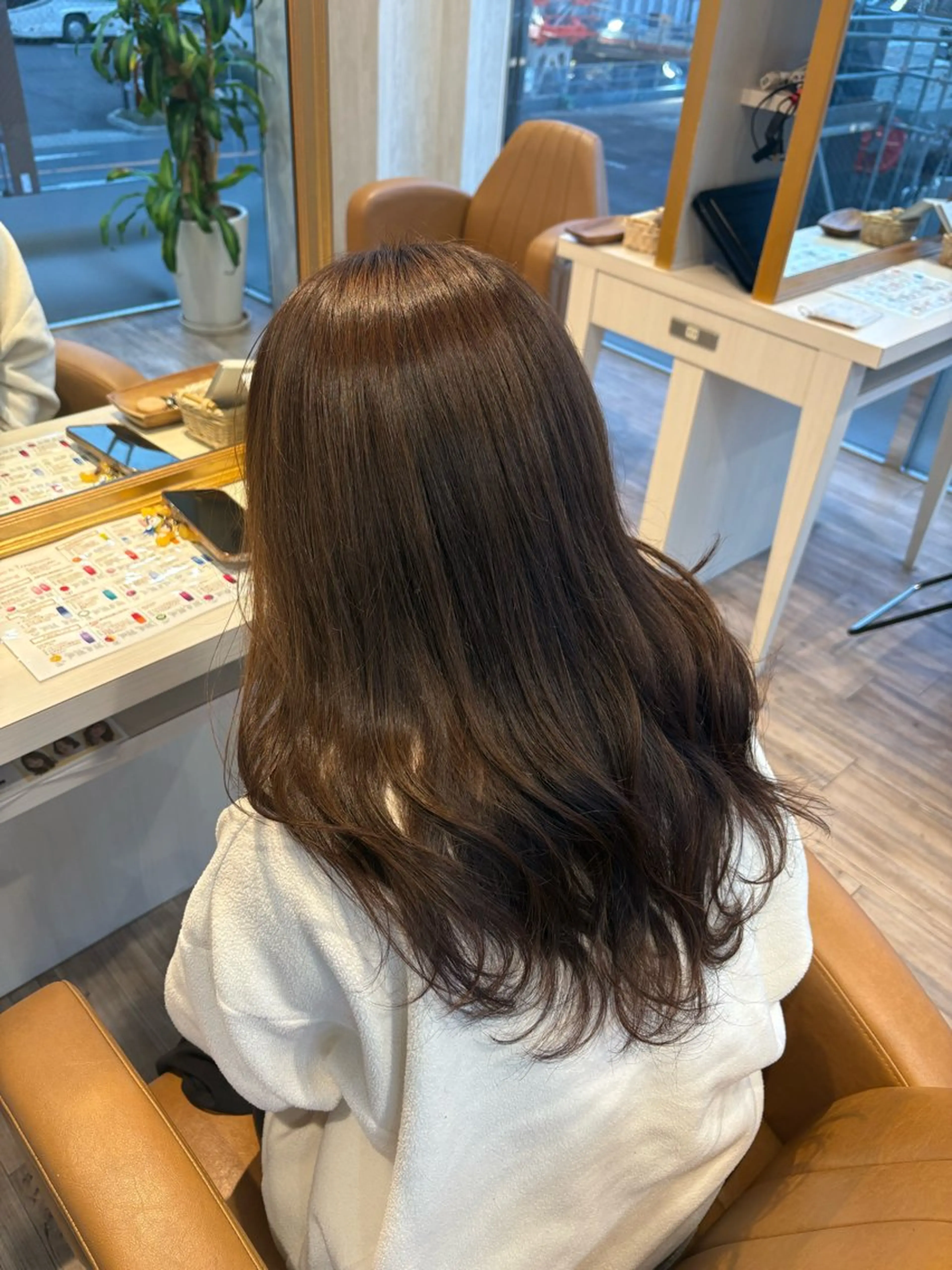 ロング カラー ブリーチ ブラウンカラー チョコレートブラウン 透明感カラー ダブルカラー カット ヘアカラー トリートメント ブリーチなしWカラー レイヤー/Rickyのヘアスタイル