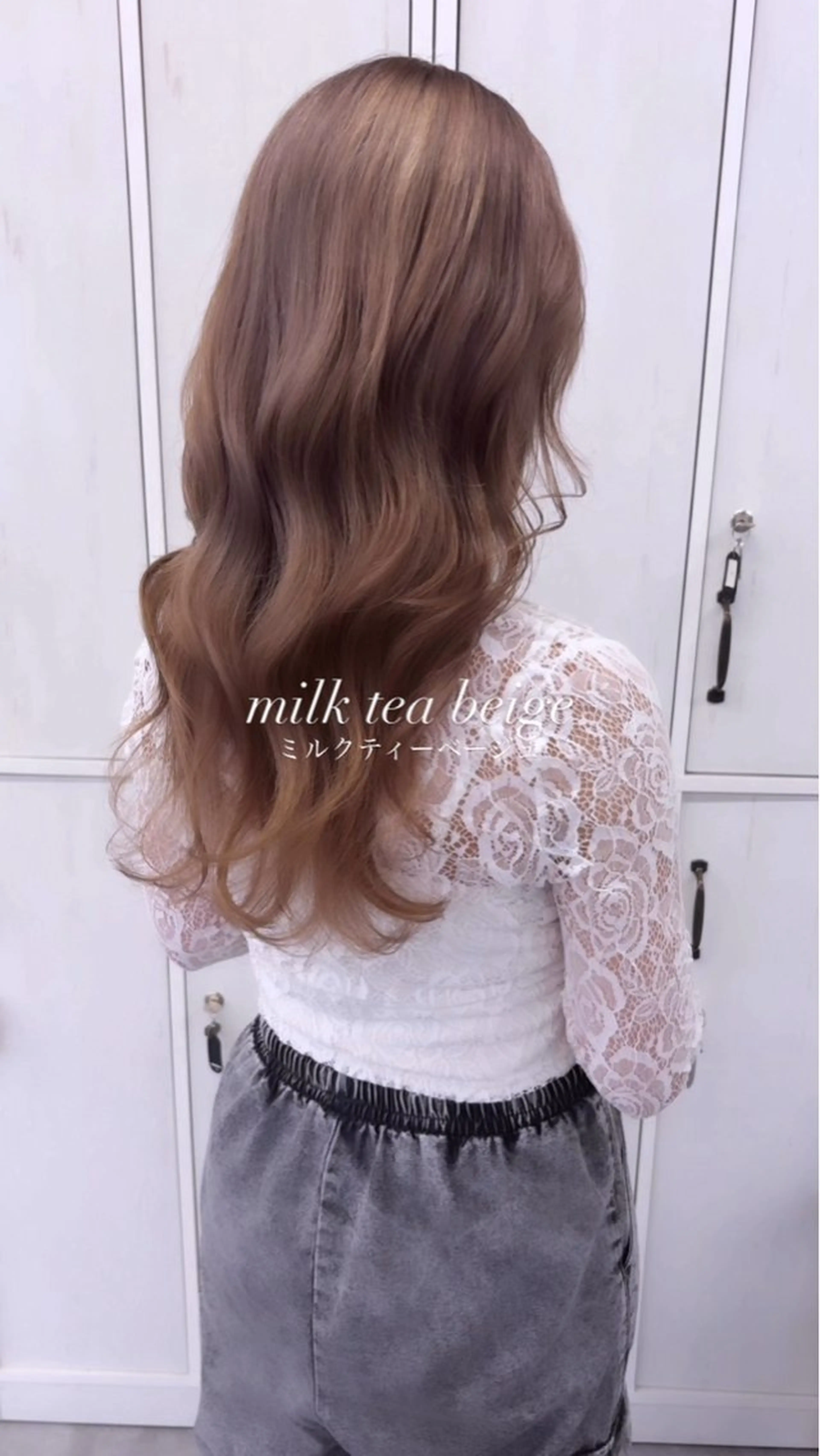 セミロング カラー ベージュカラー ミルクティーベージュ TORA【Li's /東大阪布施美容室】のヘアスタイル