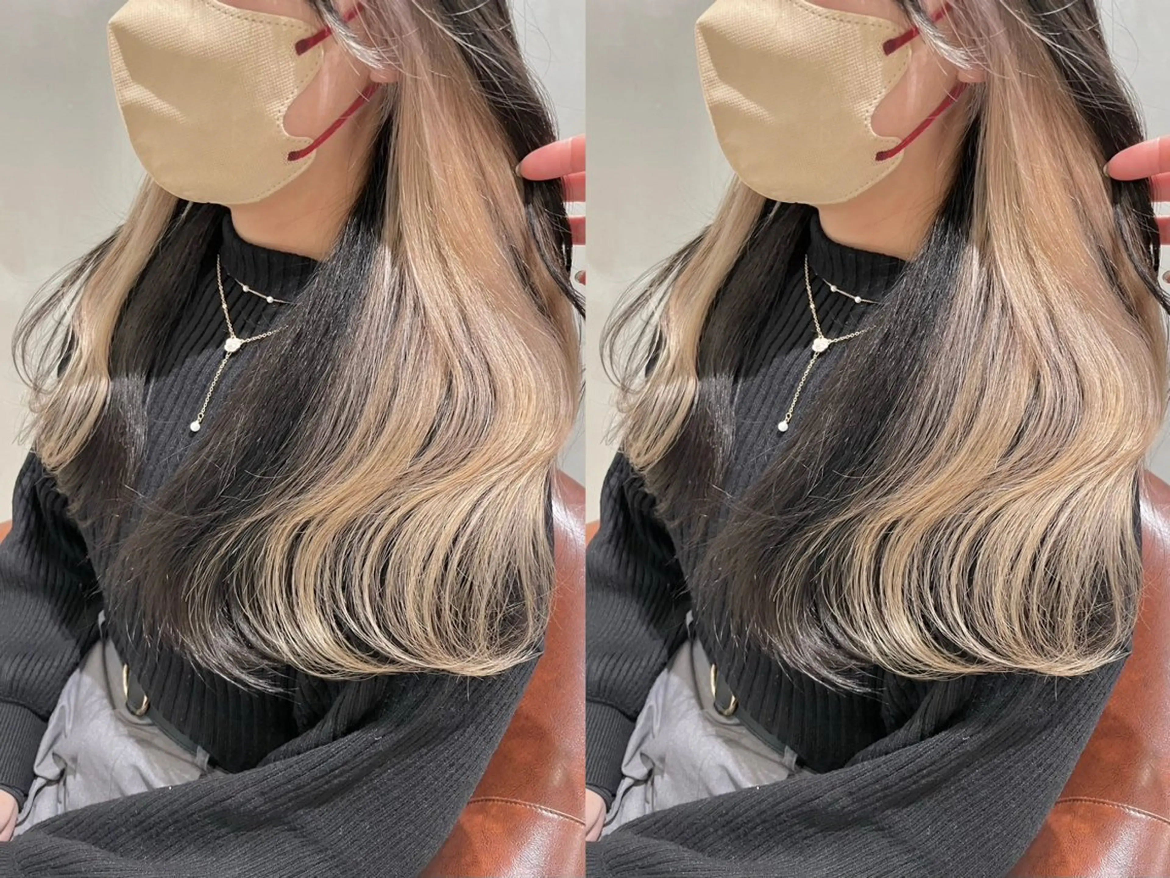 カラー ゆらんちょ/ブリーチ 無w/縮毛矯正/暖色のヘアスタイル