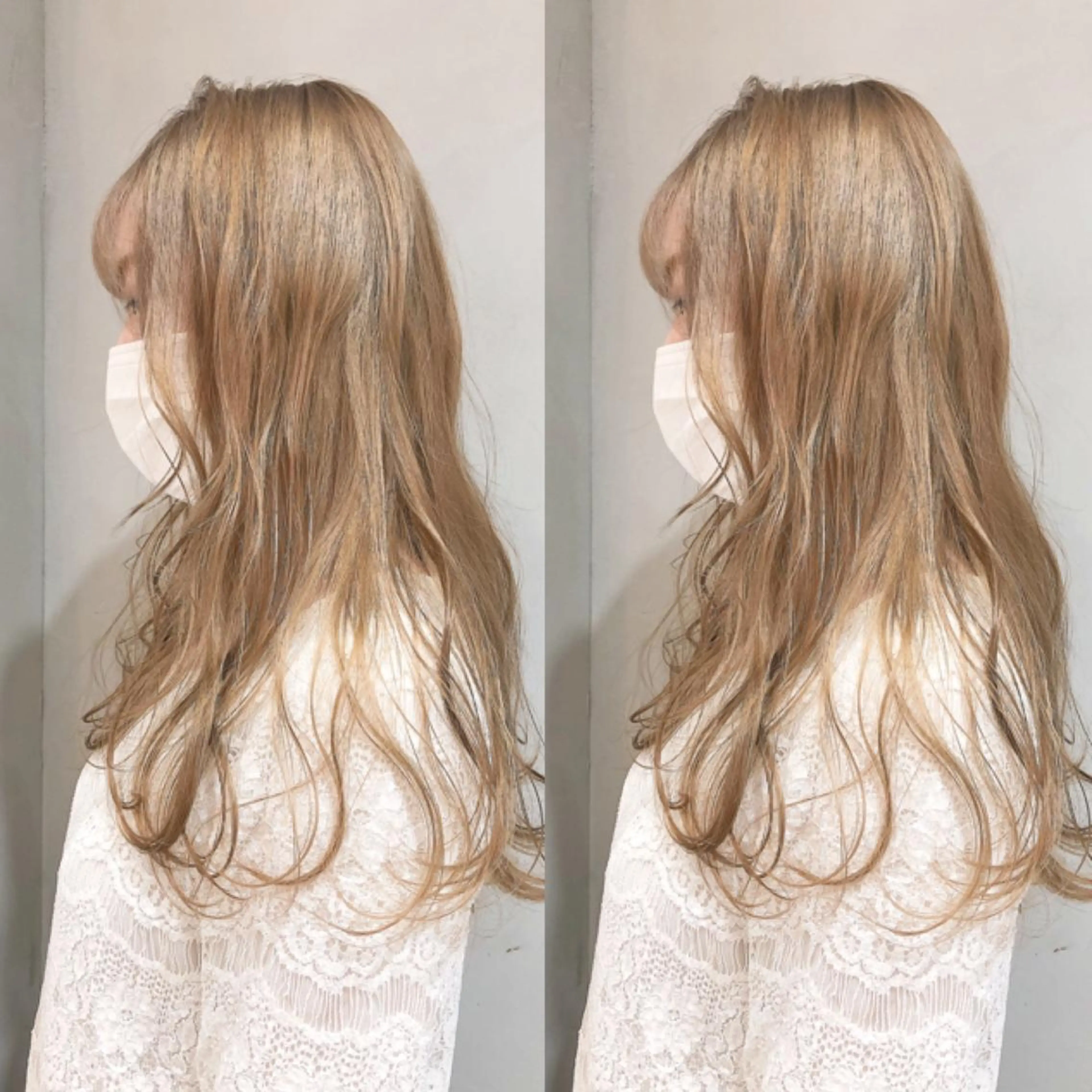 セミロング カラー 圧倒的透明感カラー nana🦕のヘアスタイル