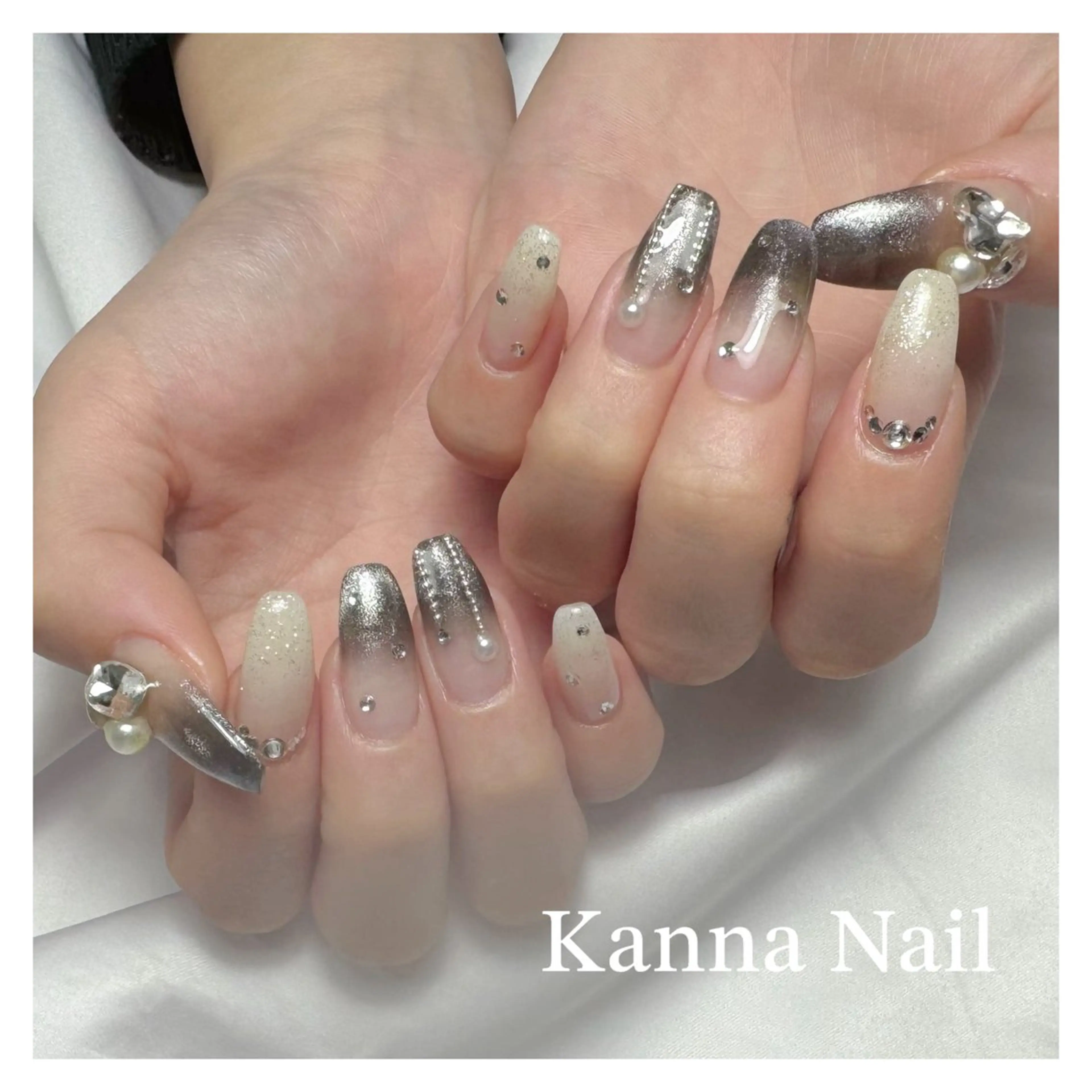 ネイル フットネイル ジェルネイル グラデーション キラキラネイル マグネットネイル ハンドネイル Kanna Yuki カンナユキのネイルデザイン