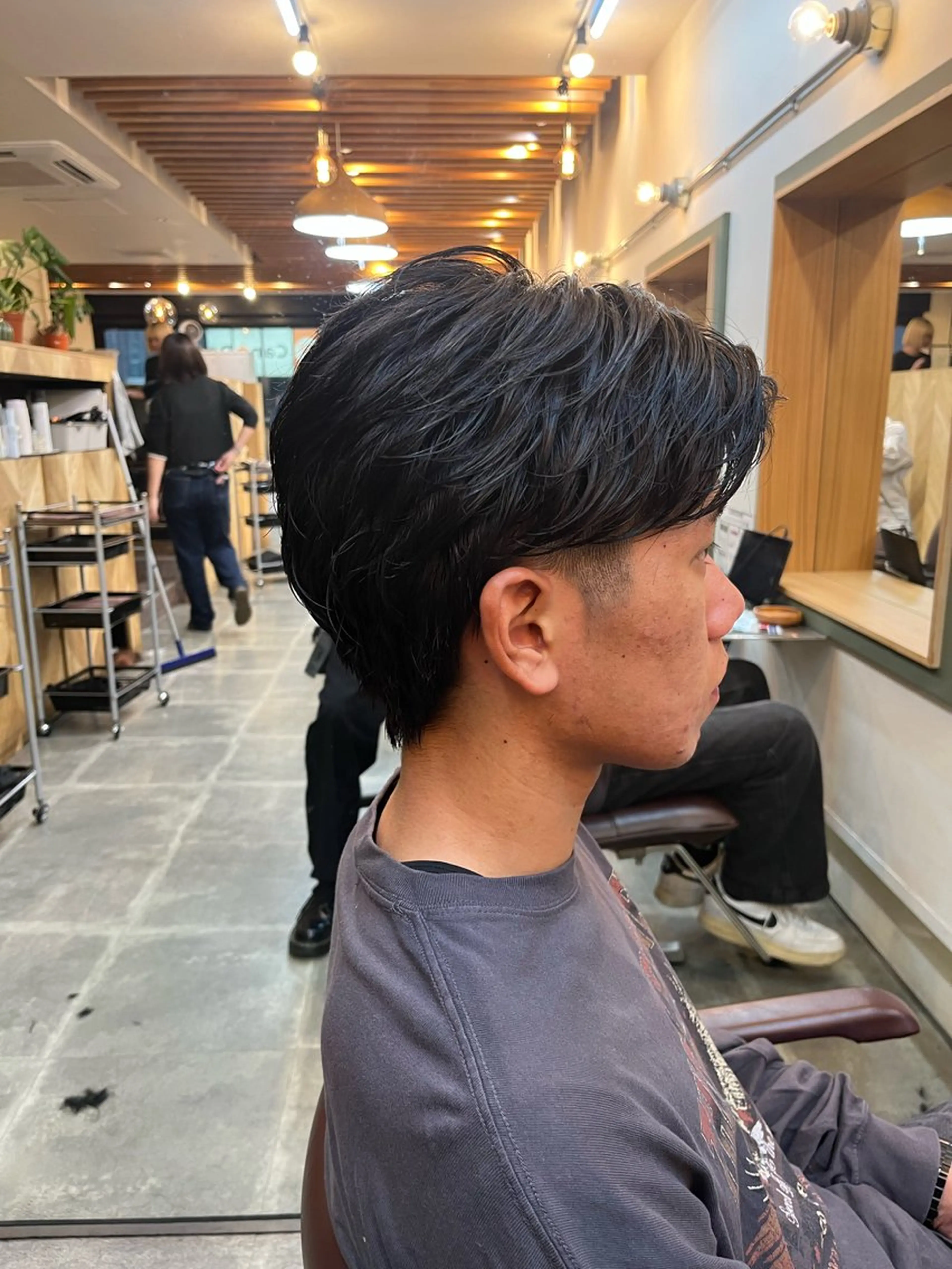パーマ メンズ フェザーパーマ メンズパーマ ニュアンスパーマ カット パーマ 【ボブ】縮毛矯正/ 船橋駅5分/鈴木杏美のヘアスタイル