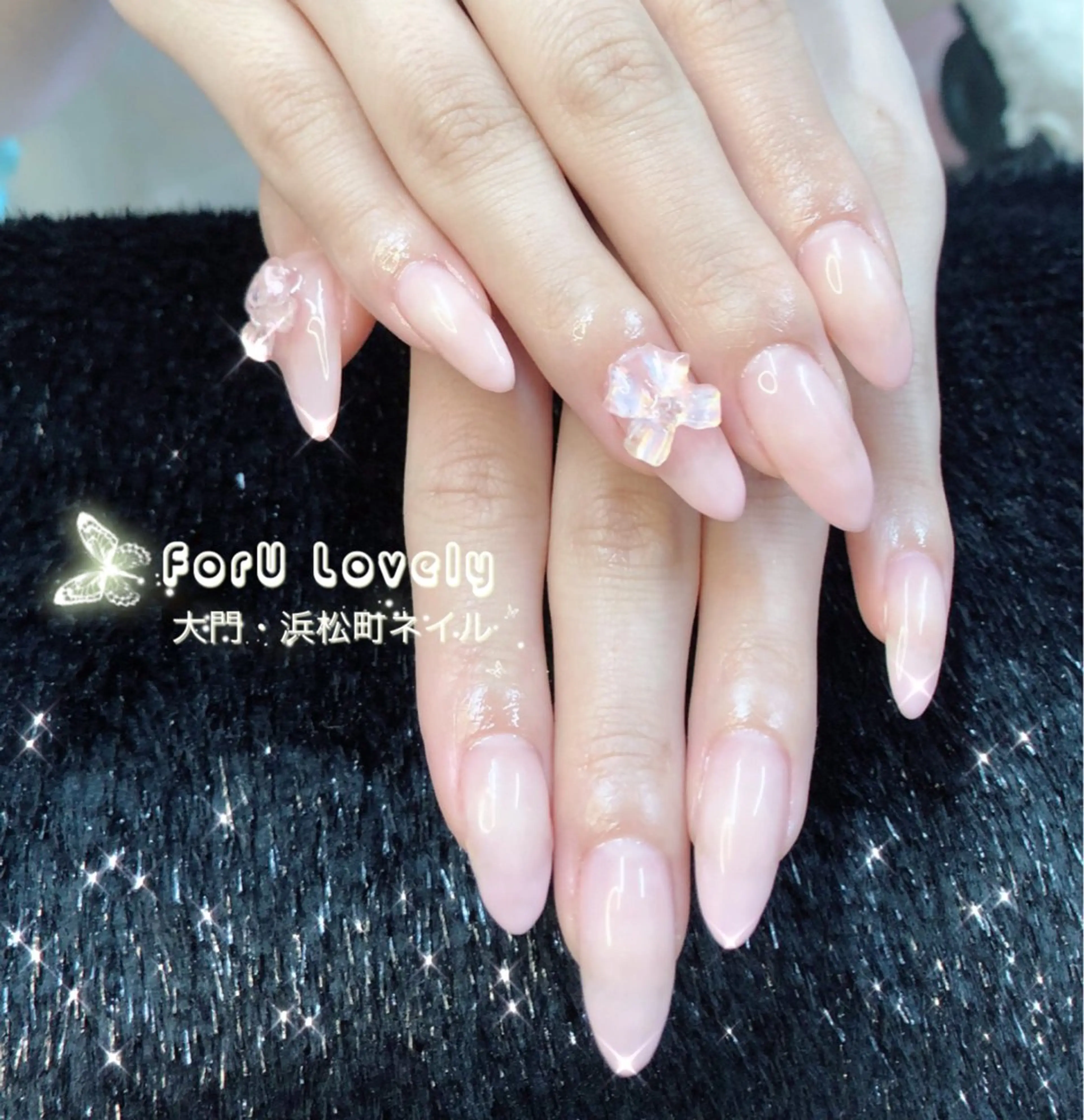 ネイル オーロラネイル フットネイル ジェルネイル ハート 韓国ネイル 大門浜松町 ネイルのネイルデザイン