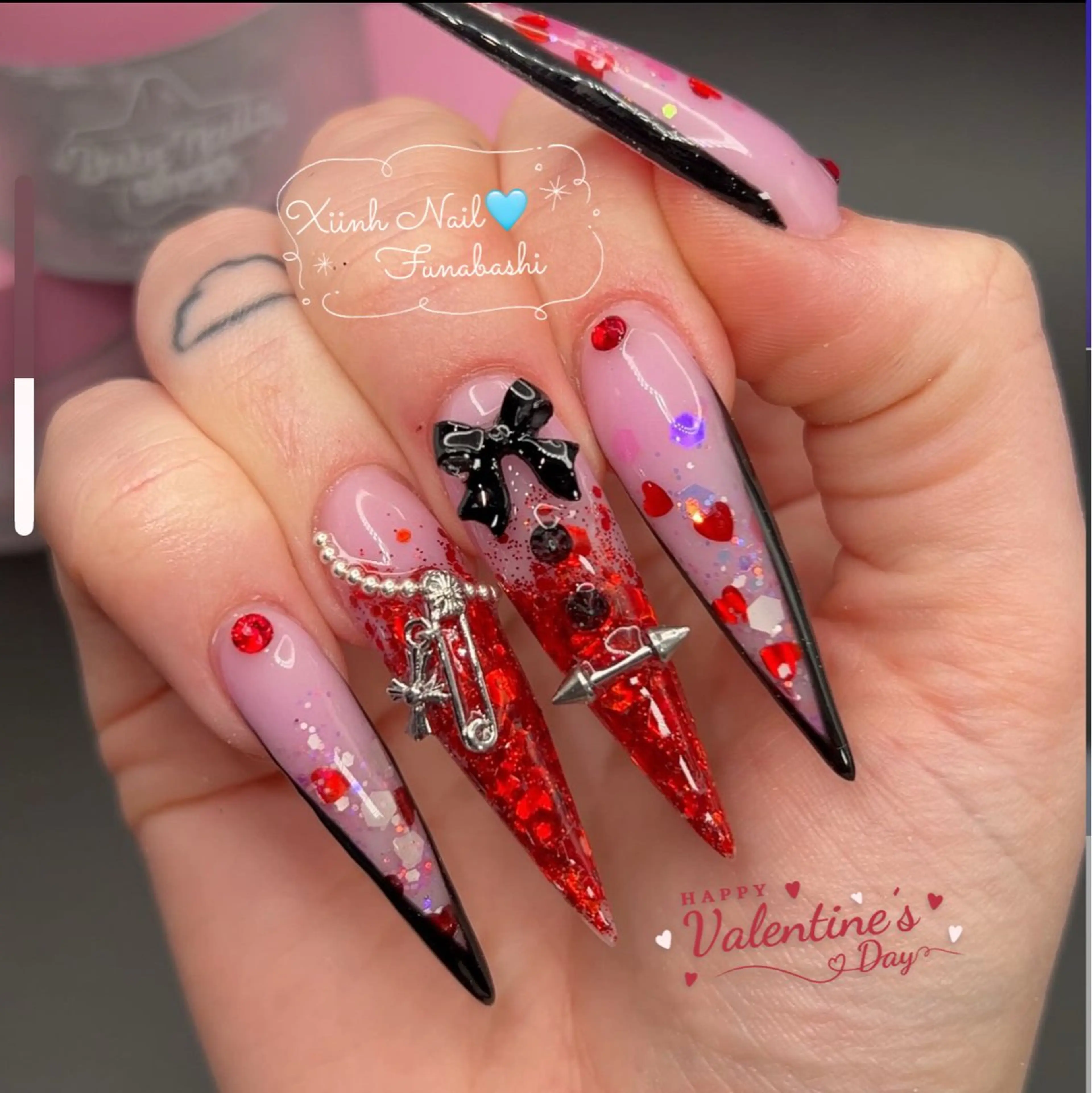 ネイル チークネイル 桜ネイル 長さ出し フットネイル ジェルネイル ハンドネイル XIINH NAIL SALONのネイルデザイン