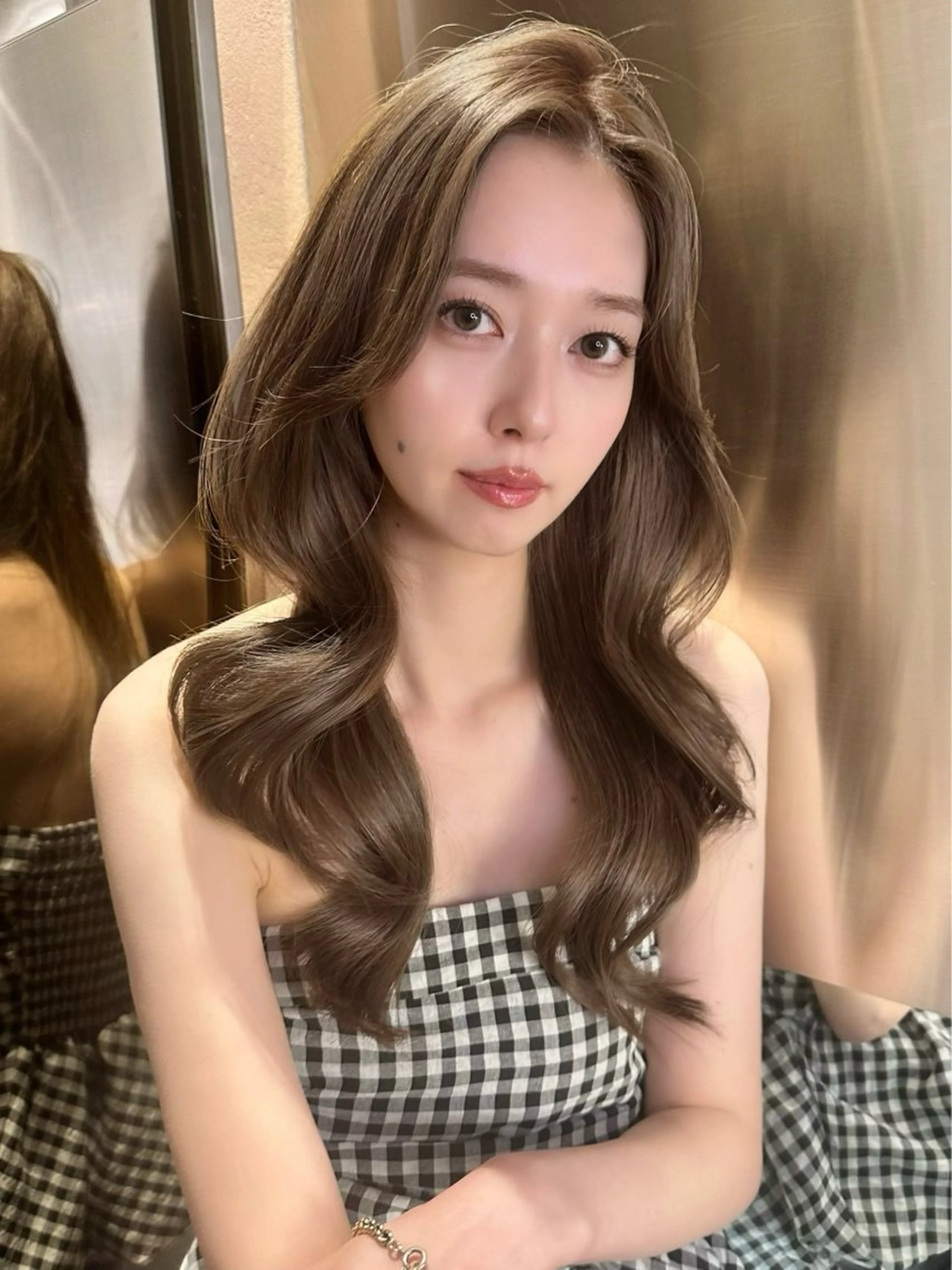 ミディアム カット ヘアカラー トリートメント ブリーチなしW🎀 髪質改善／はのんのヘアスタイル