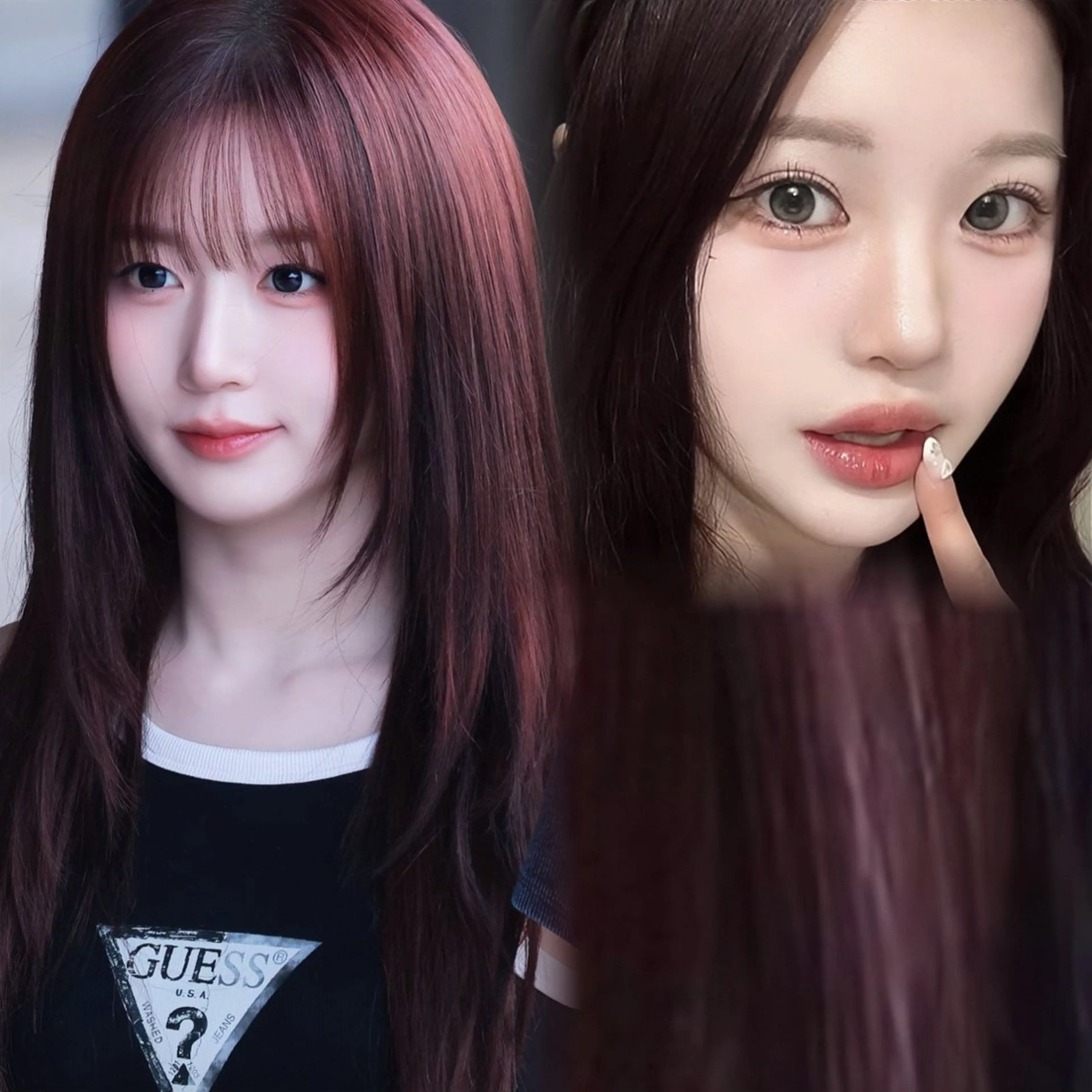 ロング カラー ヘアカラー トリートメント 韓国ヘア/前髪/ 髪質改善/おばかんのヘアスタイル