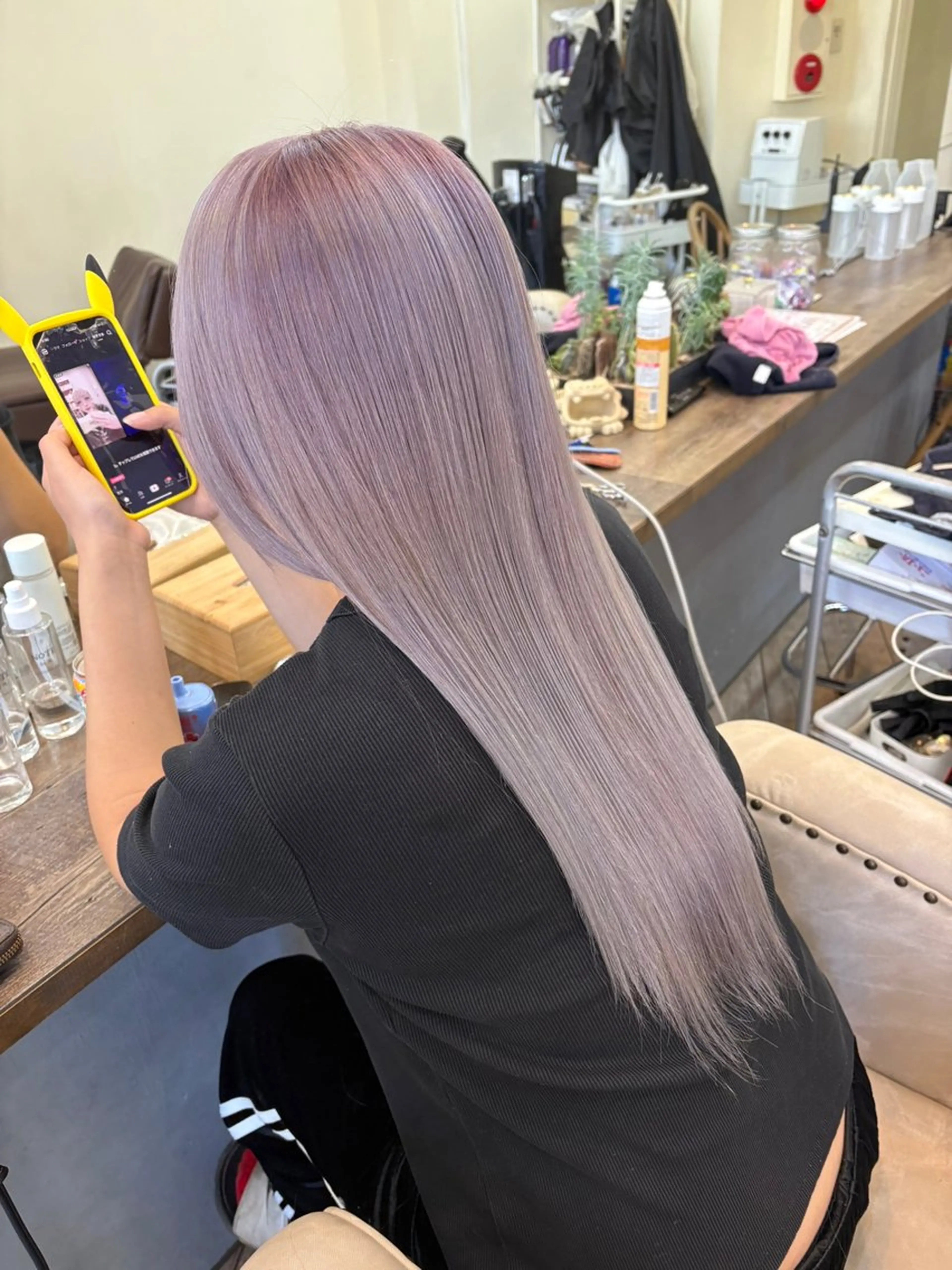 ロング カラー 透明感カラー ハイトーンカラー ラベンダーカラー カット ヘアカラー トリートメント WEST OLAND加藤圭介のヘアスタイル