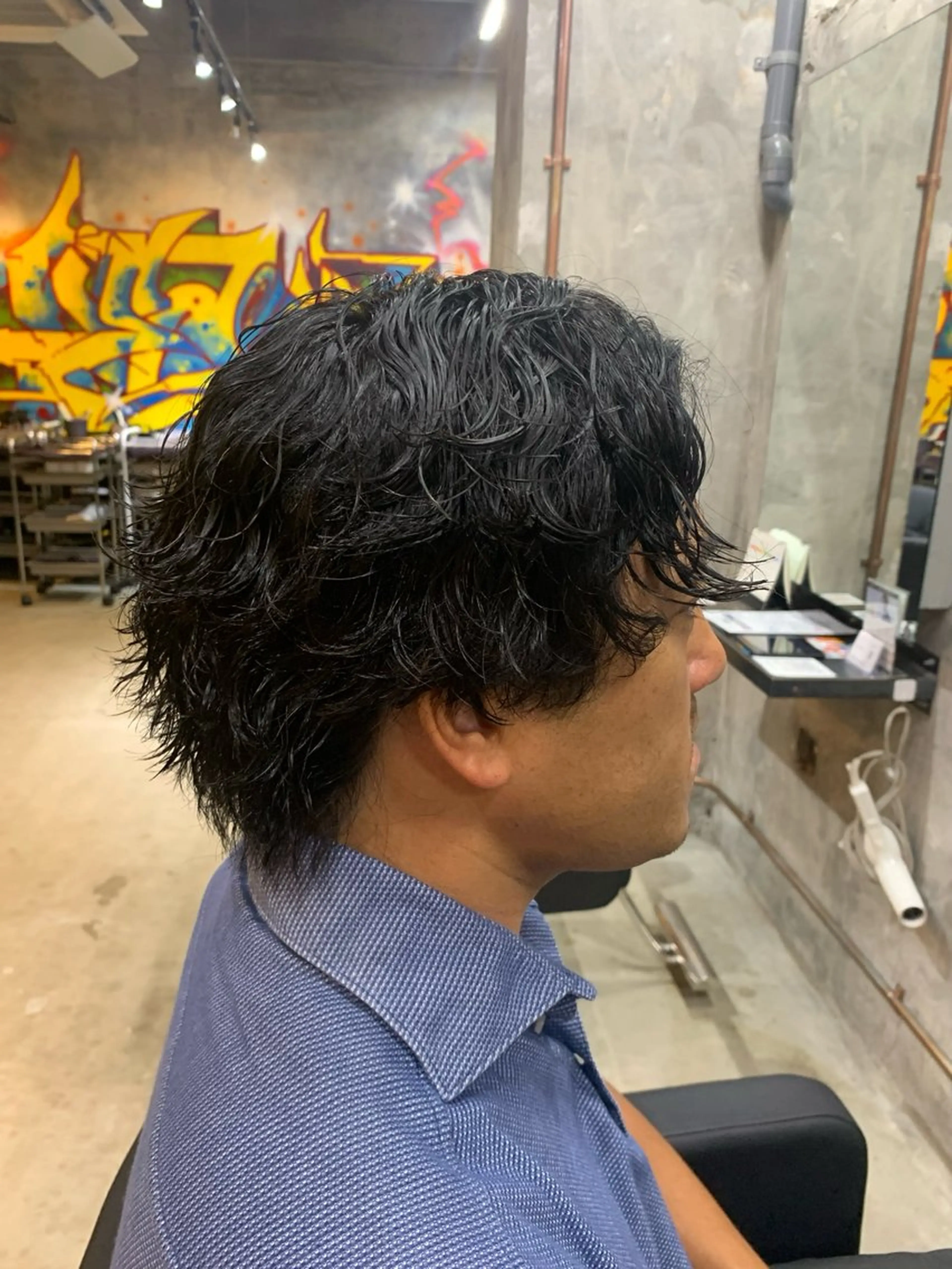 パーマ メンズ メンズパーマ ツイストスパイラルパーマ メンズウルフカット ウルフカット スパイラルパーマ カット パーマ ⚡️メンズパーマ特化 mens支持◎/忠地のヘアスタイル