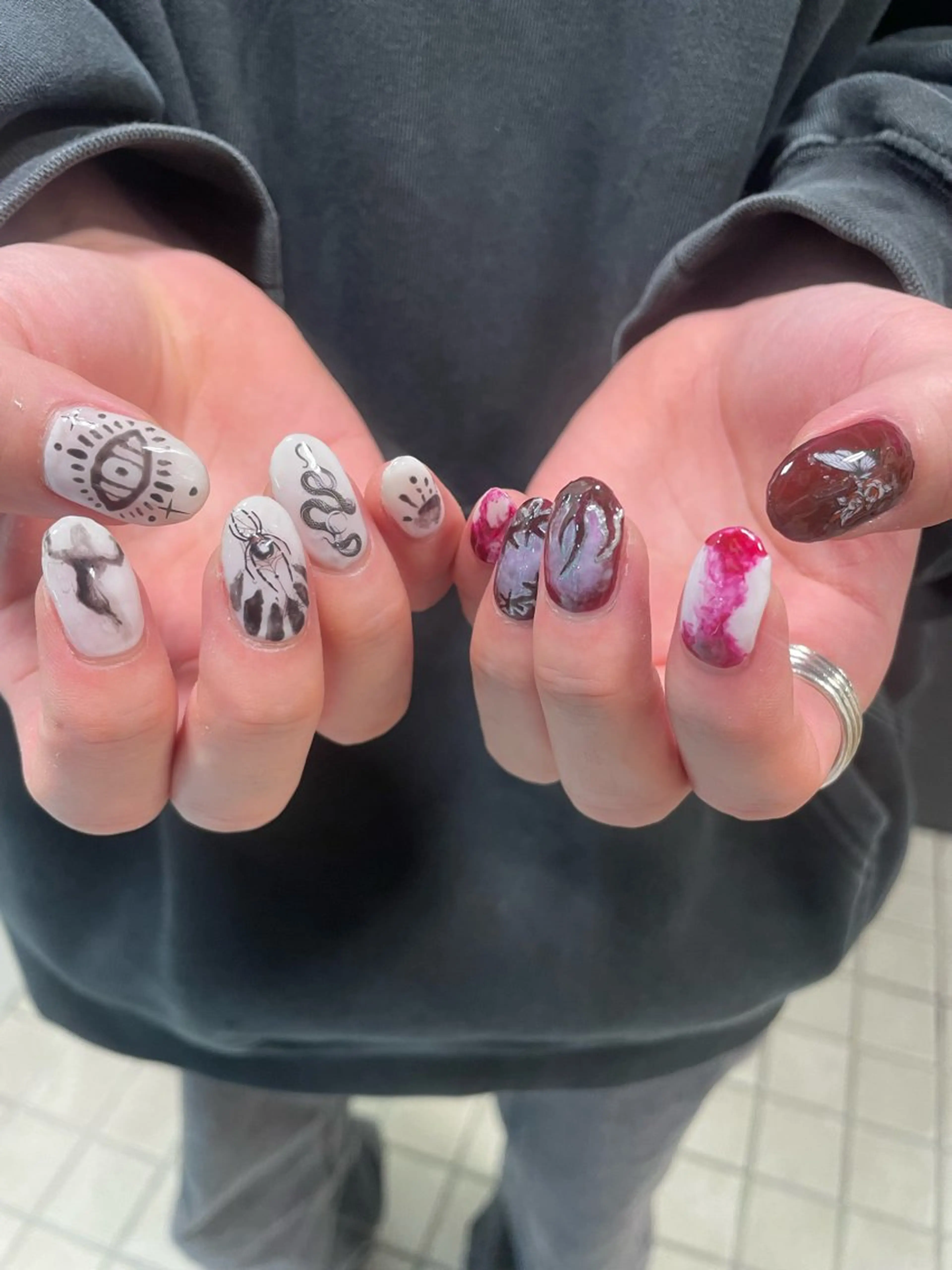 ネイル アートネイル ハンドネイル メンズ/艶髪/カラー サクラ🌸のヘアスタイル