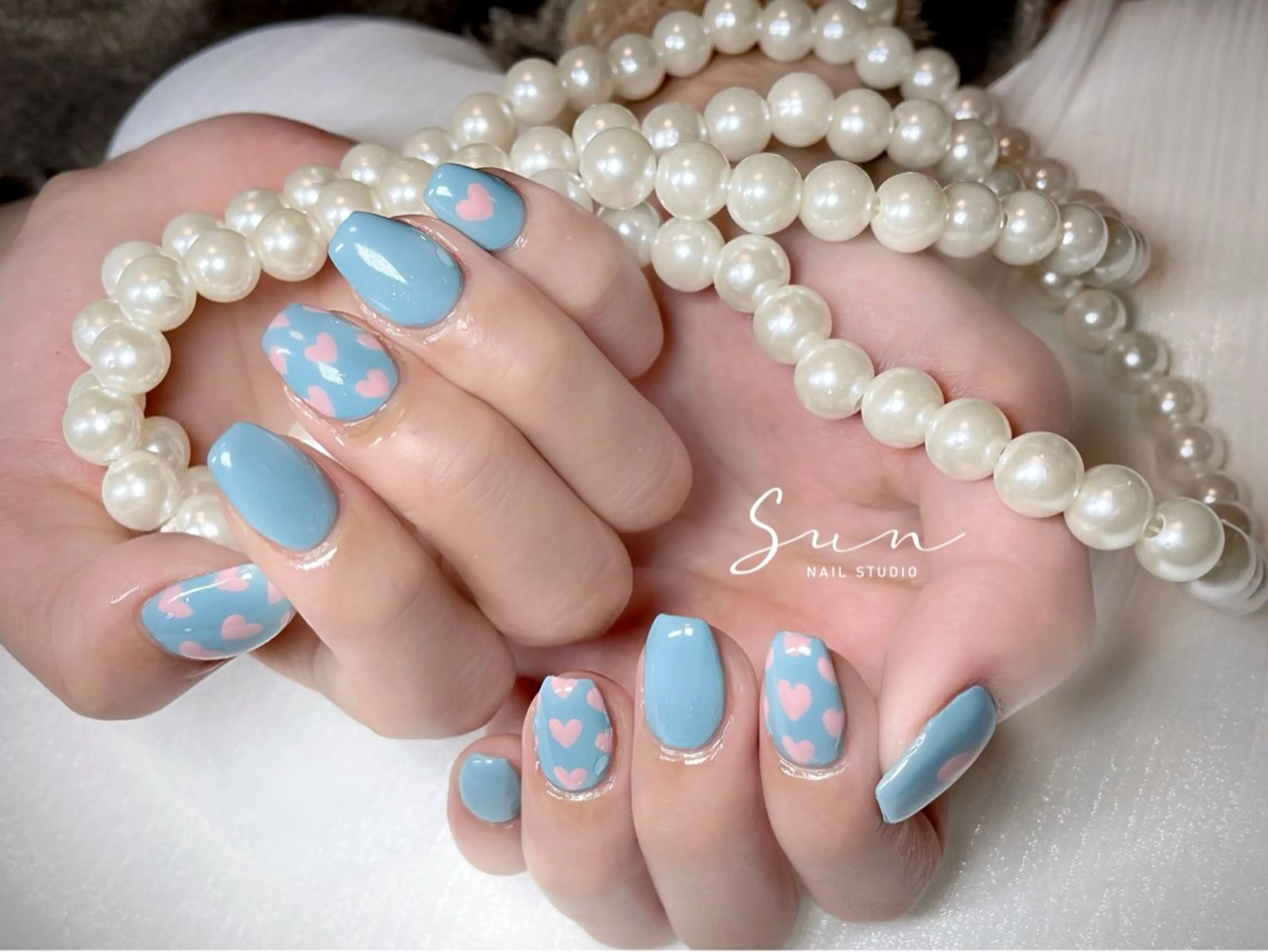ネイル ホワイト SUN nail上本町のネイルデザイン