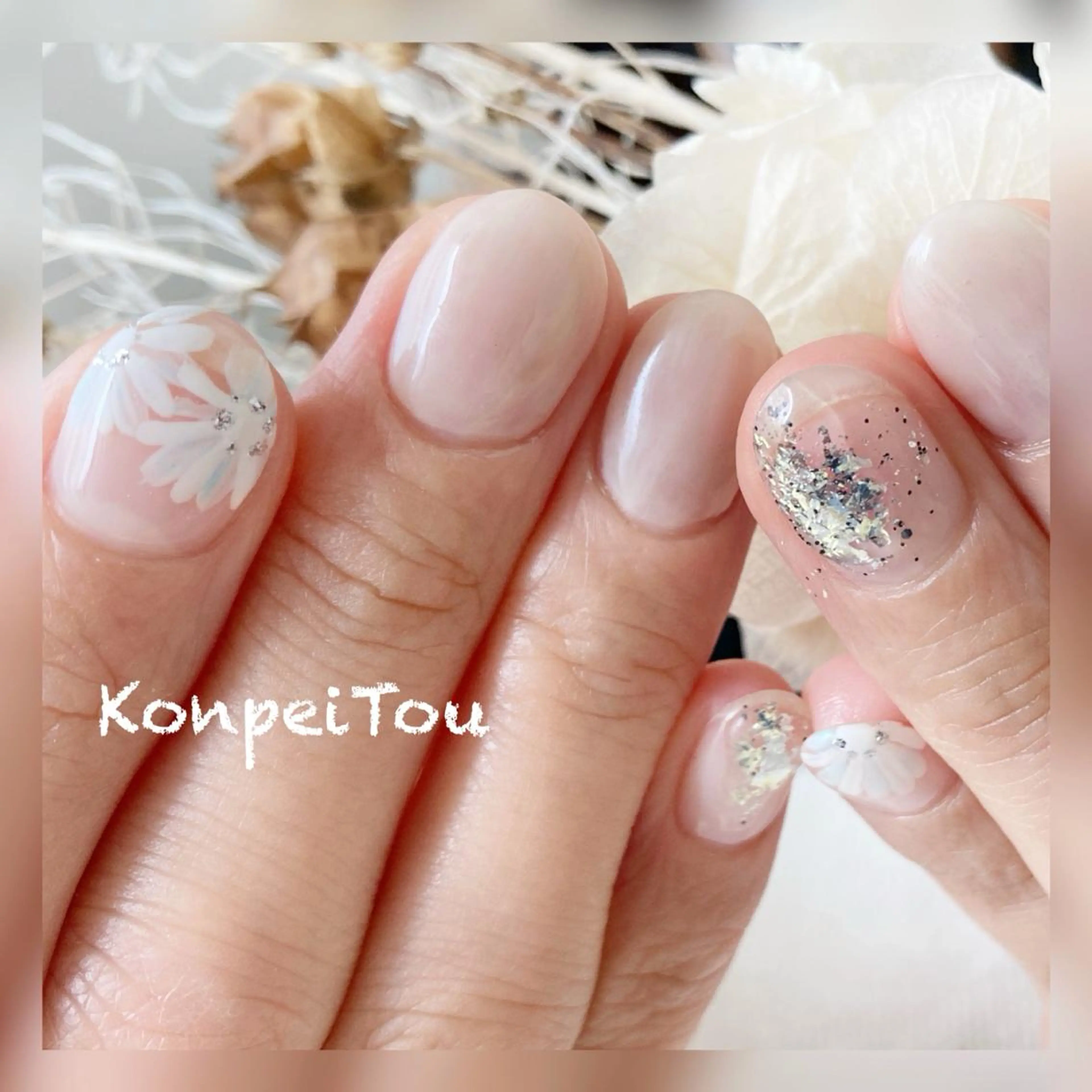 ネイル アートネイル クリアネイル ジェルネイル ニュアンスネイル ハンドネイル おうちのネイルサロン　konpeiTou〜こんぺいとう〜所属・おうちのネイルサロン KonpeiTouのネイルデザイン