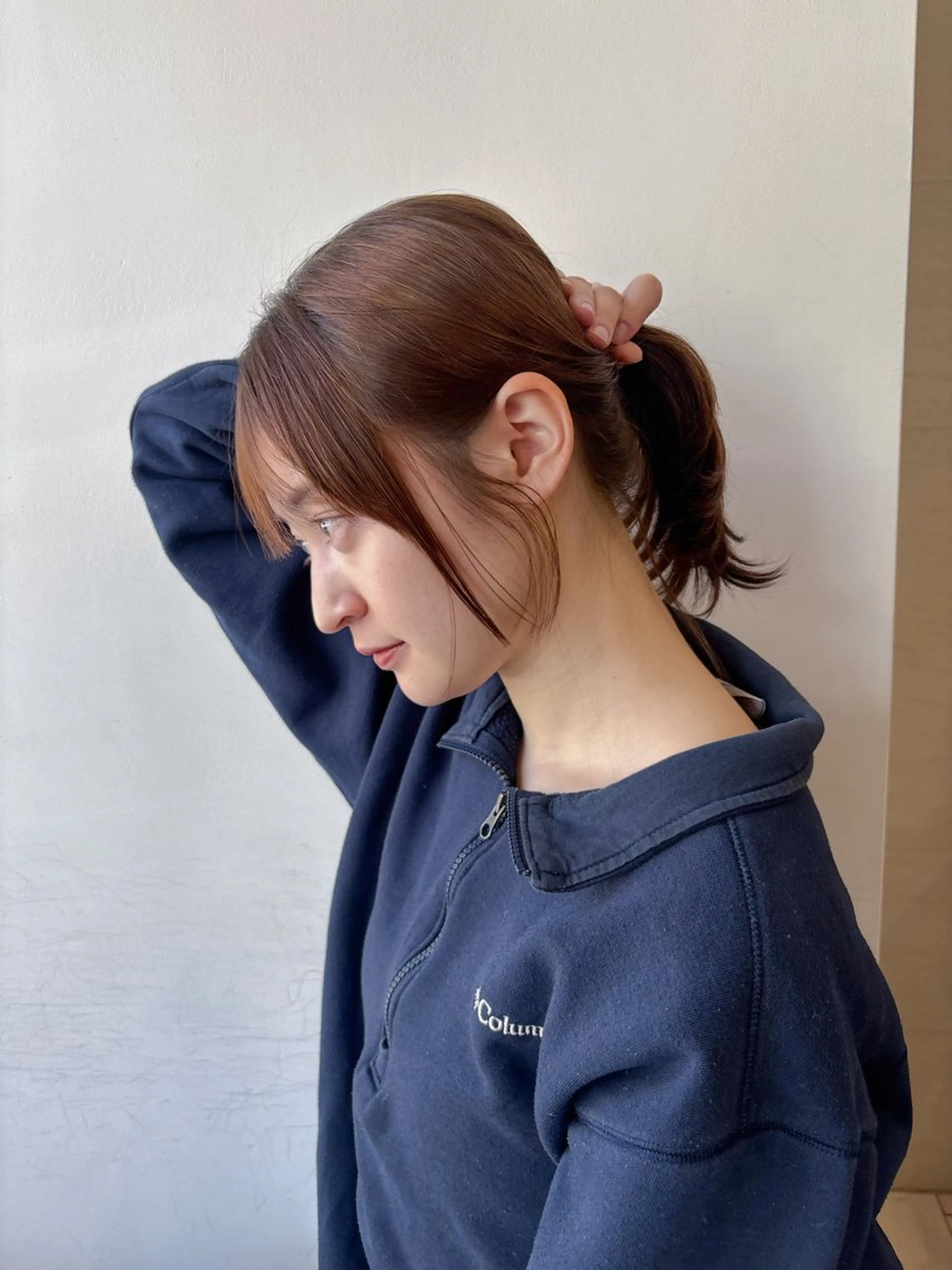 ミディアム ボブレイヤー ボブ レイヤーカット おくれ毛 ボブ/ミディアム 親しみやすさ/さくらのヘアスタイル