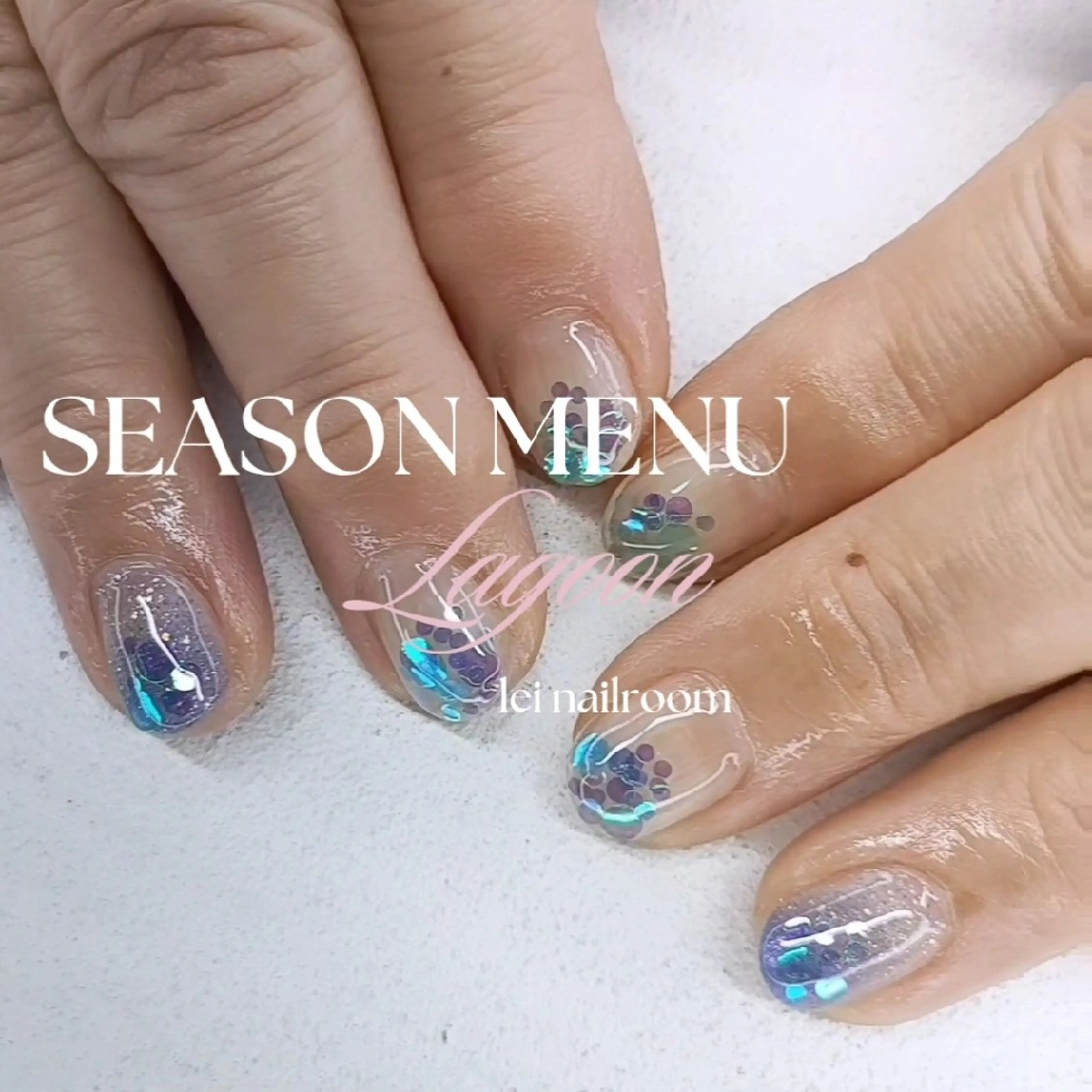 ネイル ブルー 喜多村 ゆき子のネイルデザイン