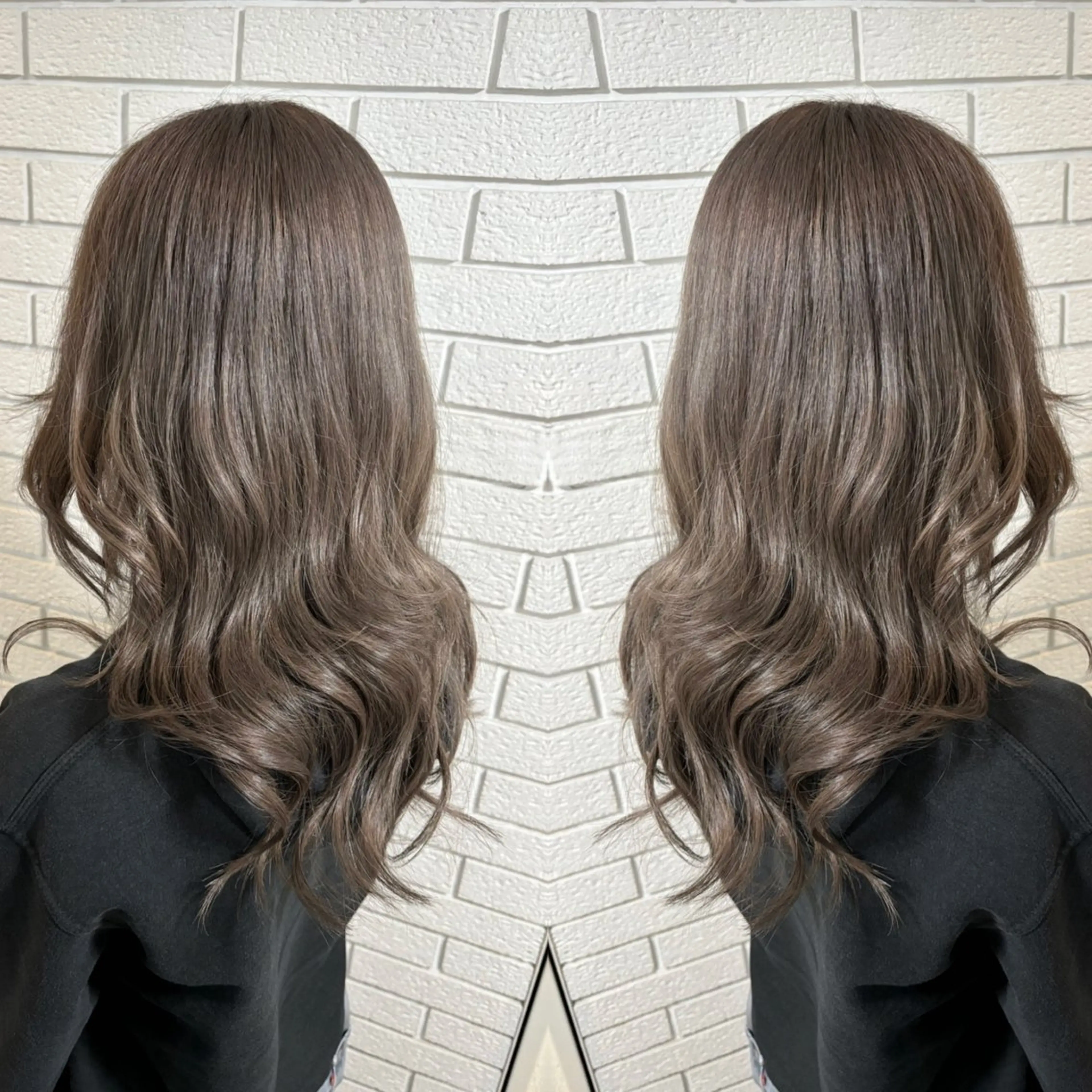 セミロング カット ヘアカラー トリートメント 艶カラー🩵💛 NANAのヘアスタイル