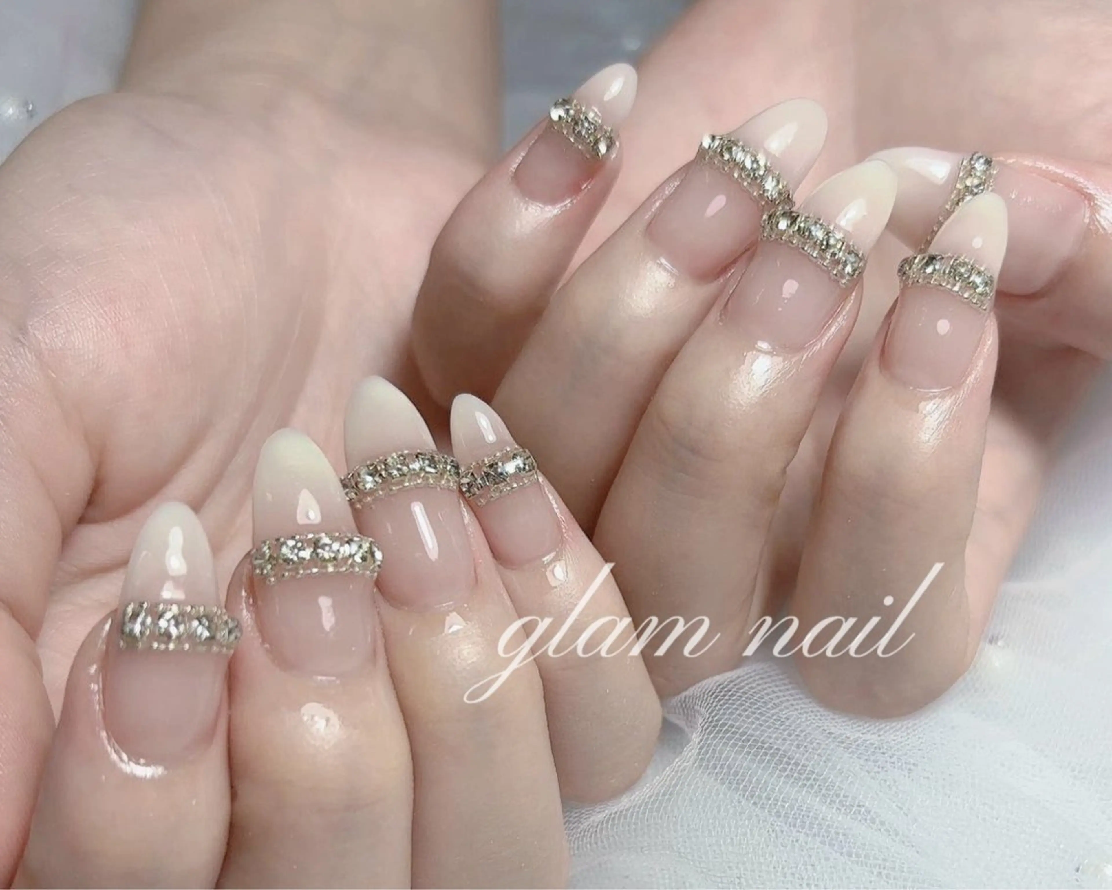 ネイル ハンドネイル エツメ💅 長さだし🎀デザインのネイルデザイン