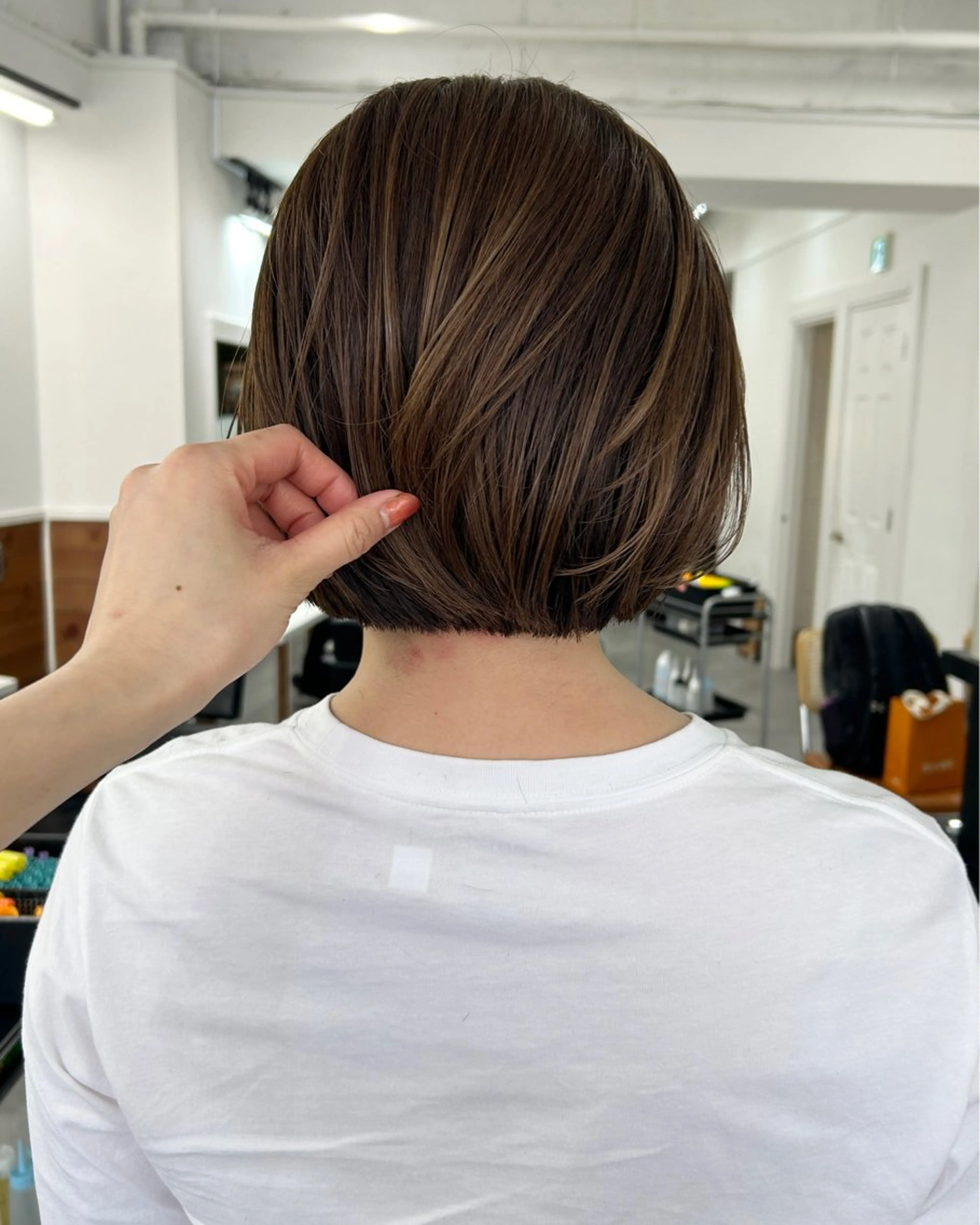 ショート カラー レイヤーボブ/ 艶カラー/サナ🌼のヘアスタイル