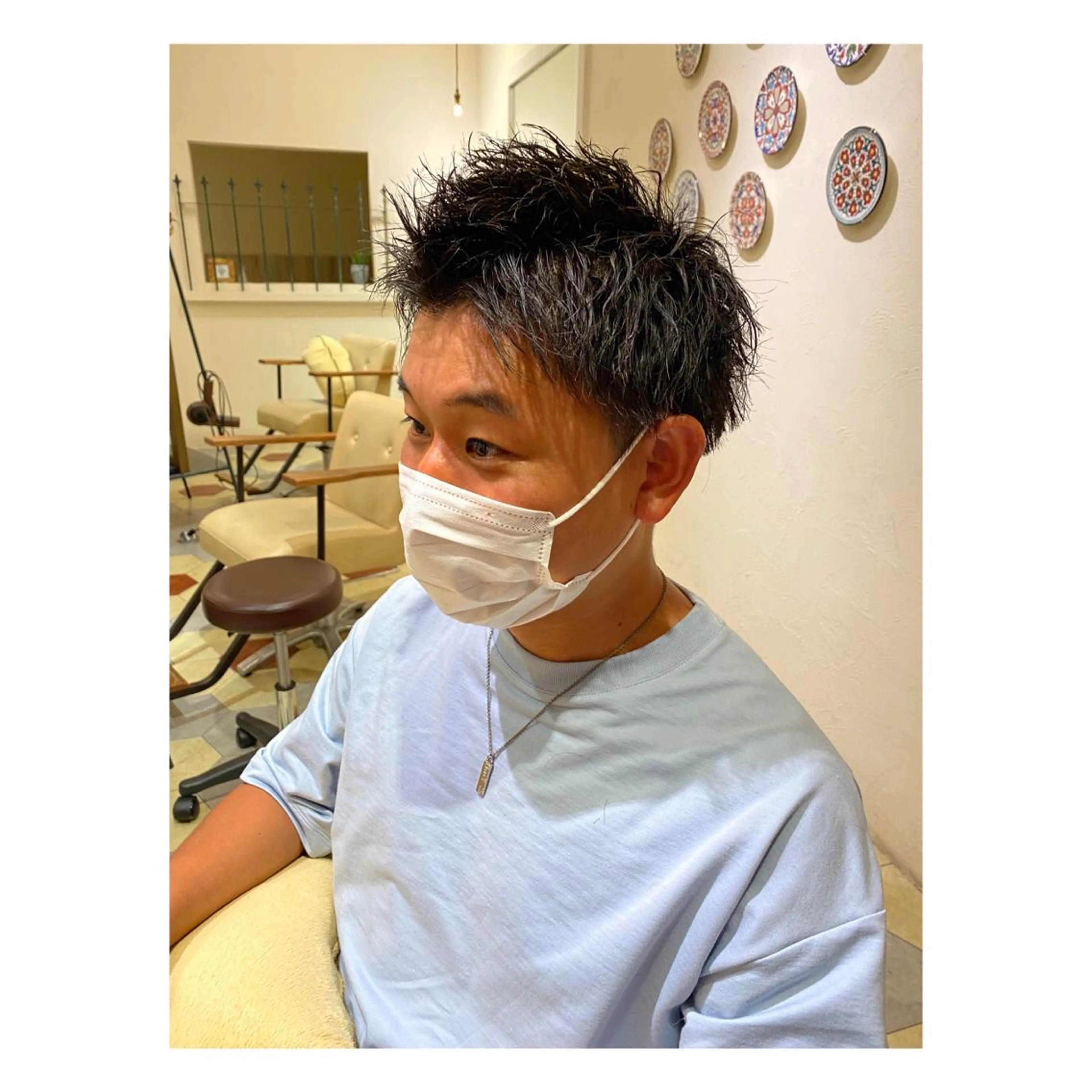 ショート パーマ メンズ カット パーマ 菊池大一 溝の口パーマのヘアスタイル