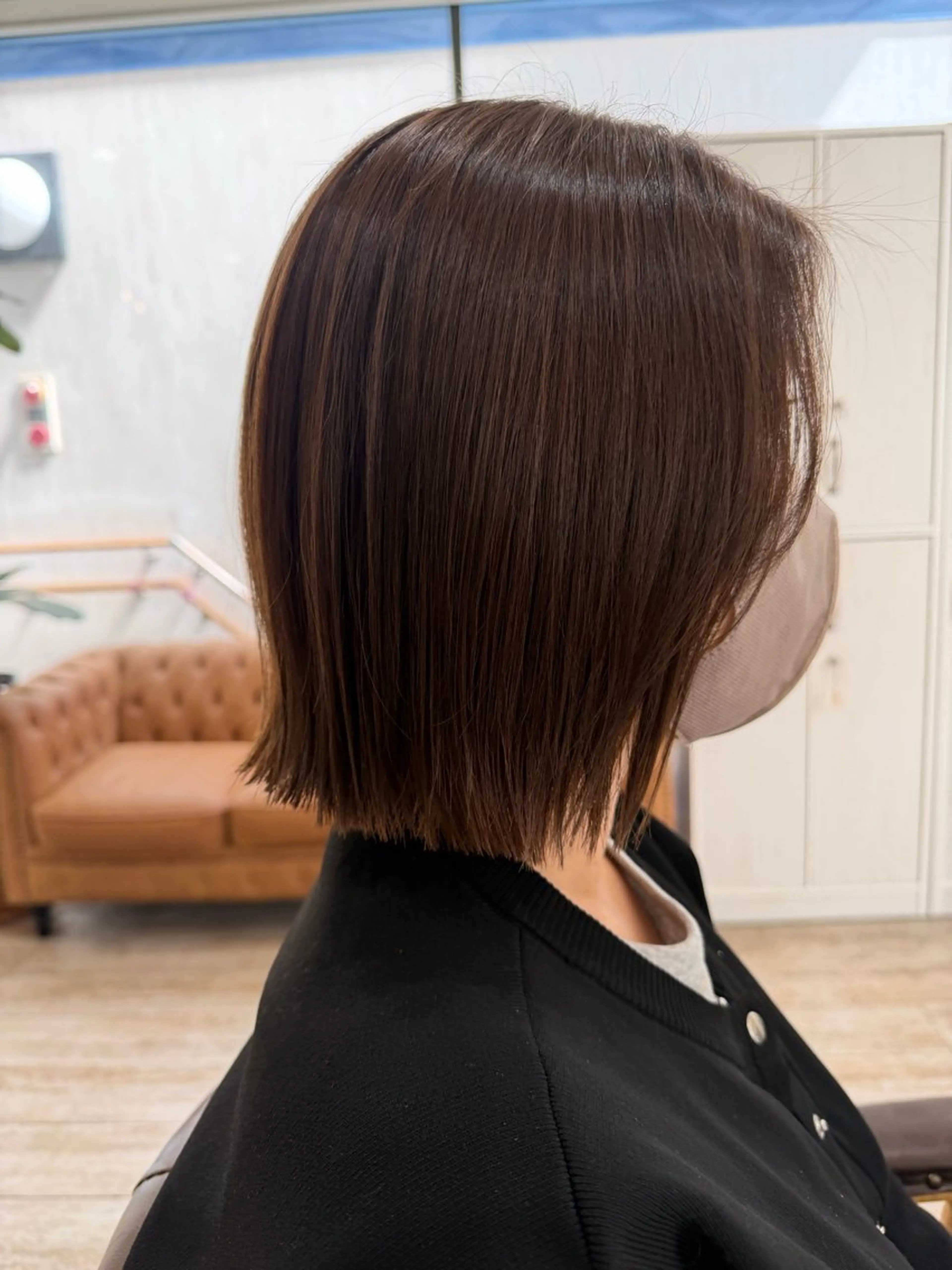 ミディアム カラー 切りっぱなしボブ ボブ 髪質改善 カット ヘアカラー 縮毛矯正 トリートメント 新越谷noble店長 松本拓也▶◀*.のヘアスタイル