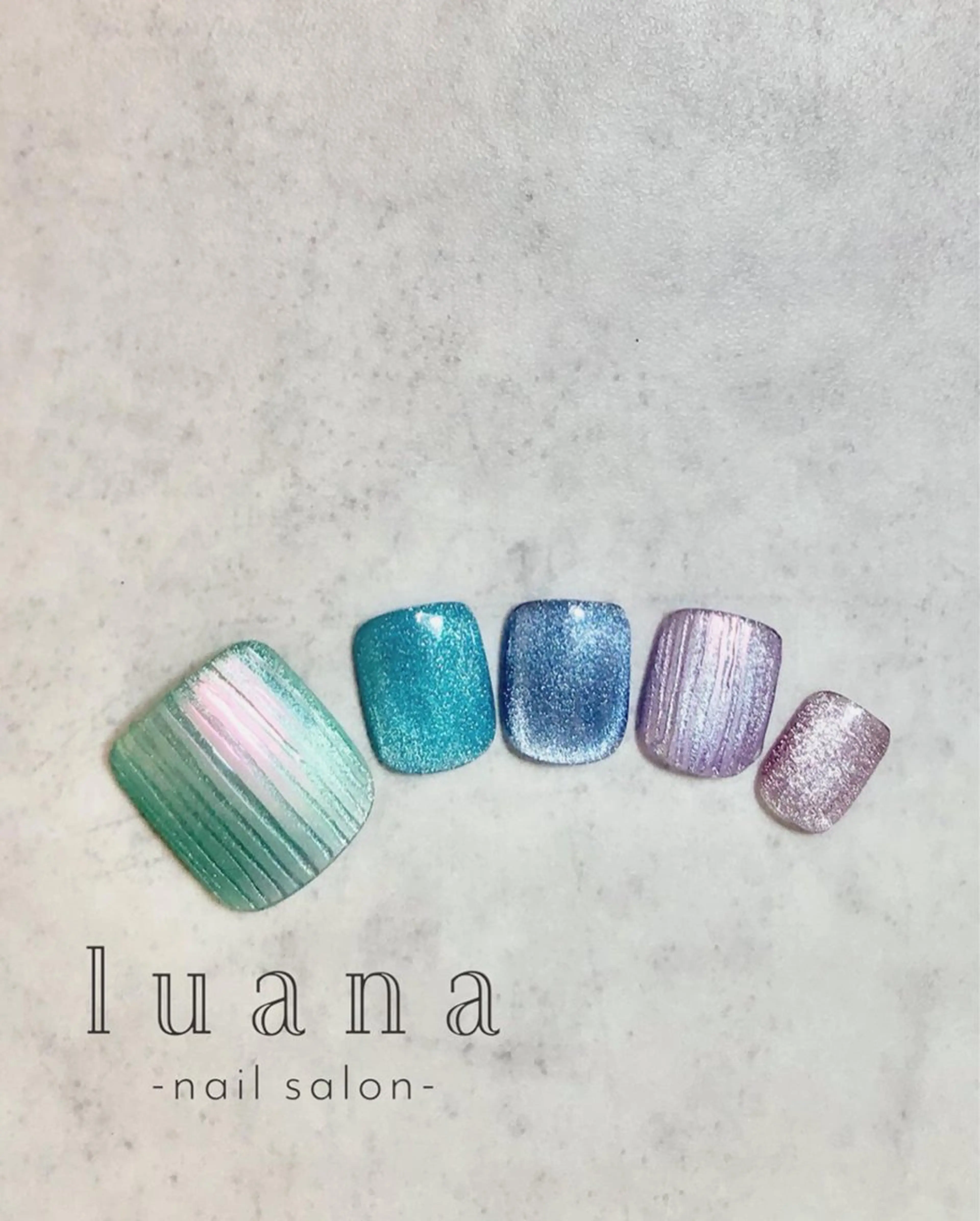 ネイル フットネイル ジェルネイル マグネットネイル luana ネイルサロンのネイルデザイン