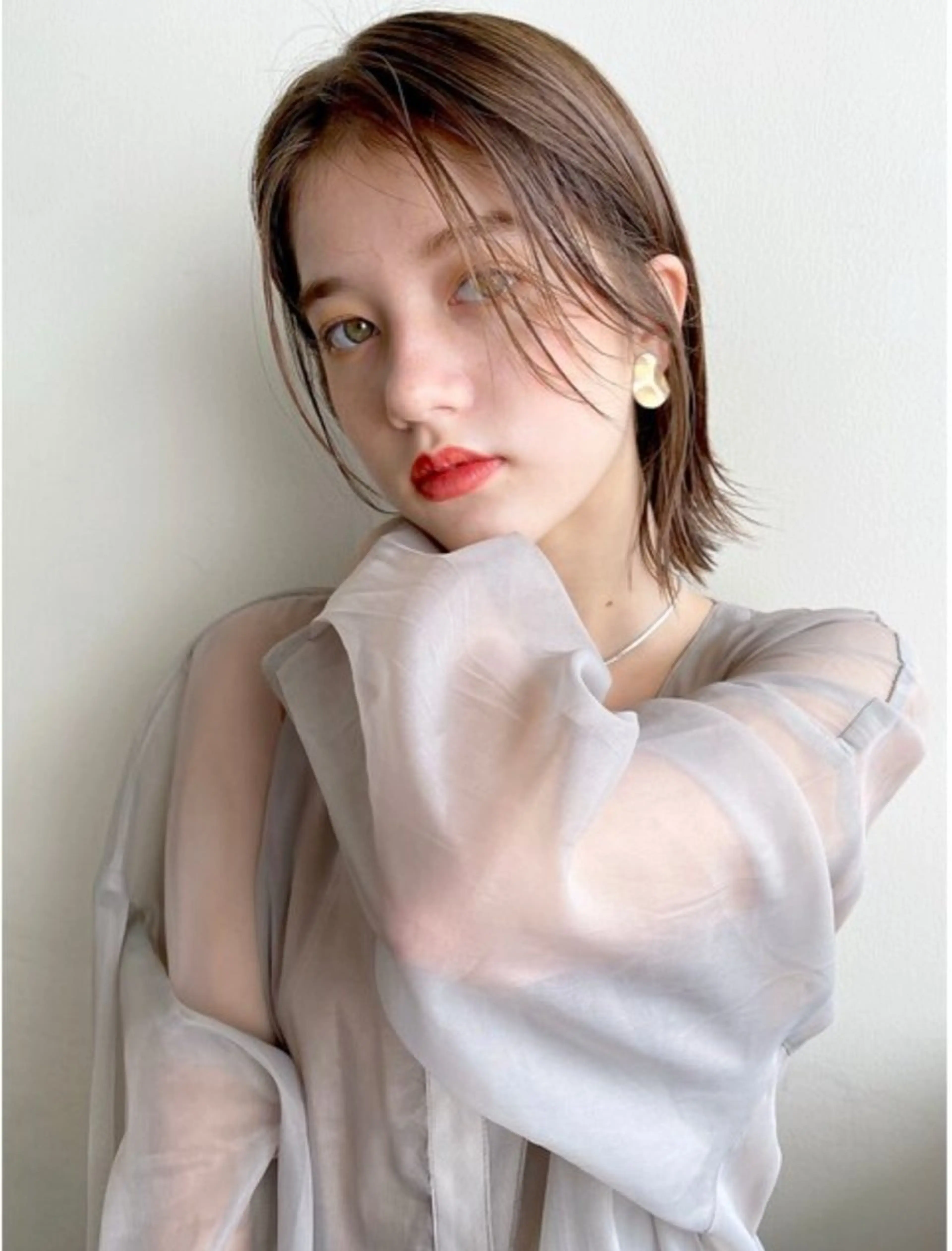 ショート KOHEI/ブリーチ •縮毛矯正モデル募集のヘアスタイル