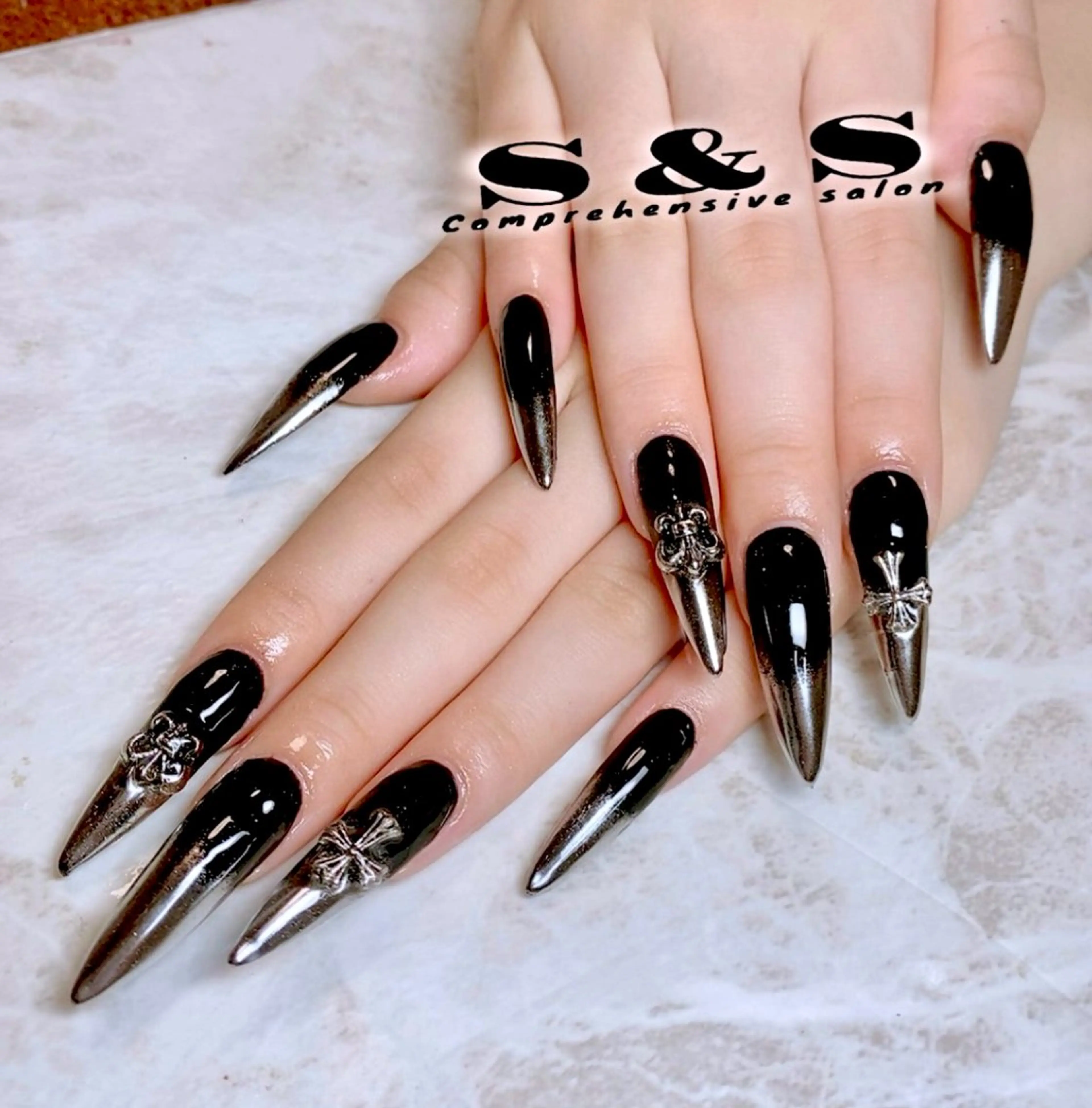 ネイル グラデーション ロングネイル ミラーネイル S&S 村田小百合のネイルデザイン