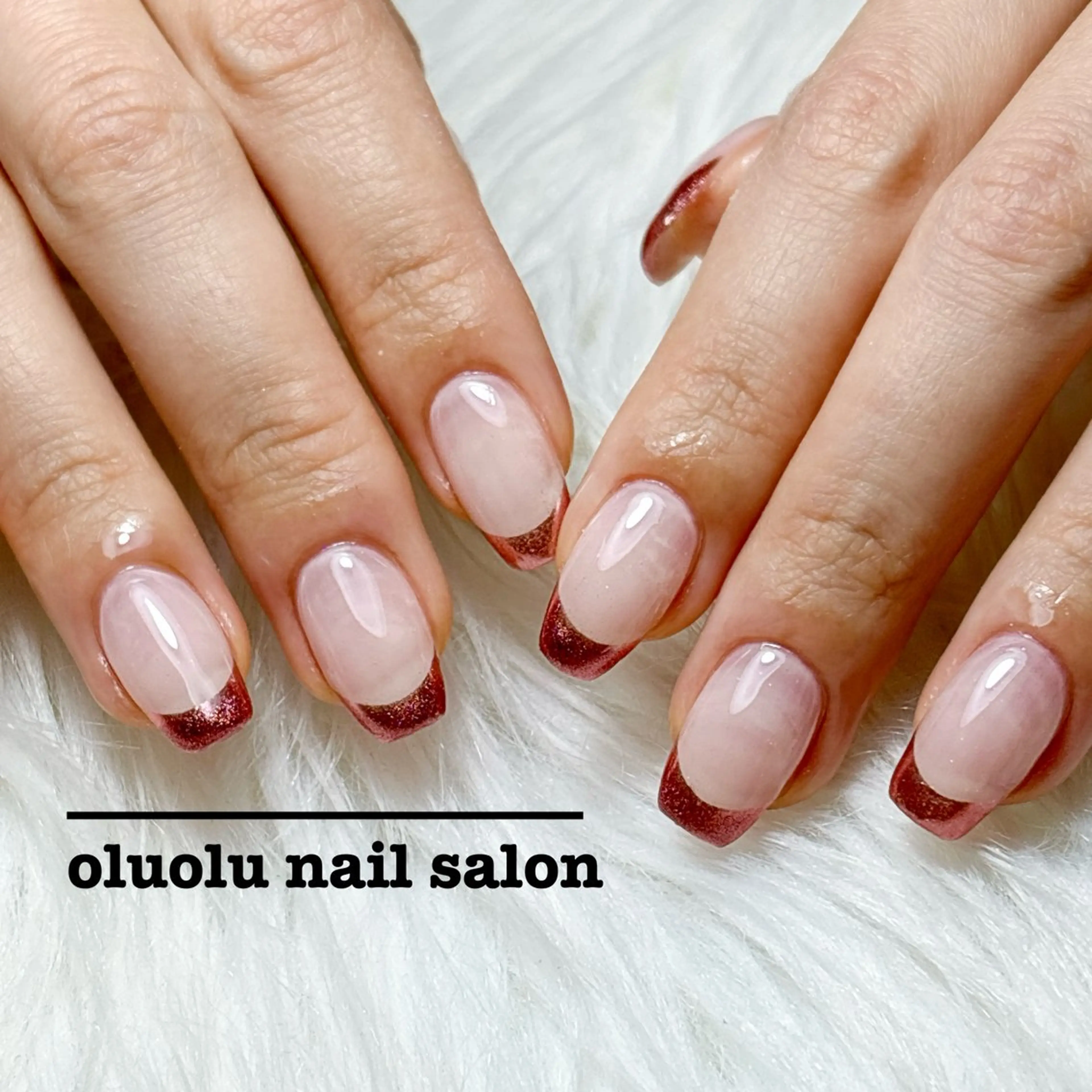 ネイル フレンチネイル ミラーネイル oluolu nailsalonのネイルデザイン