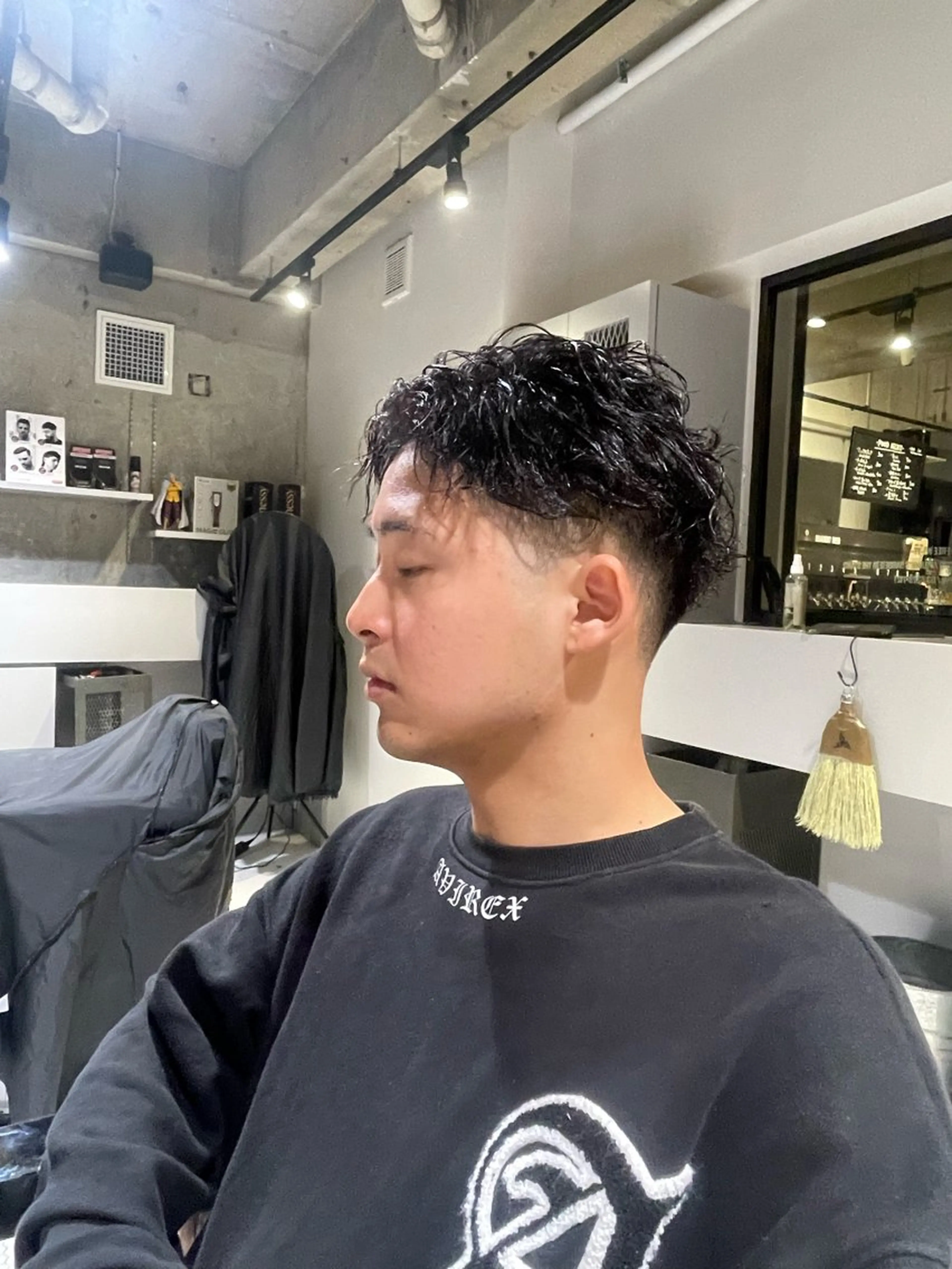 メンズ オールバック フェードカット FRANK’S BARBE(E)R THE STAND.飯田橋店所属・池田 丈也のヘアスタイル