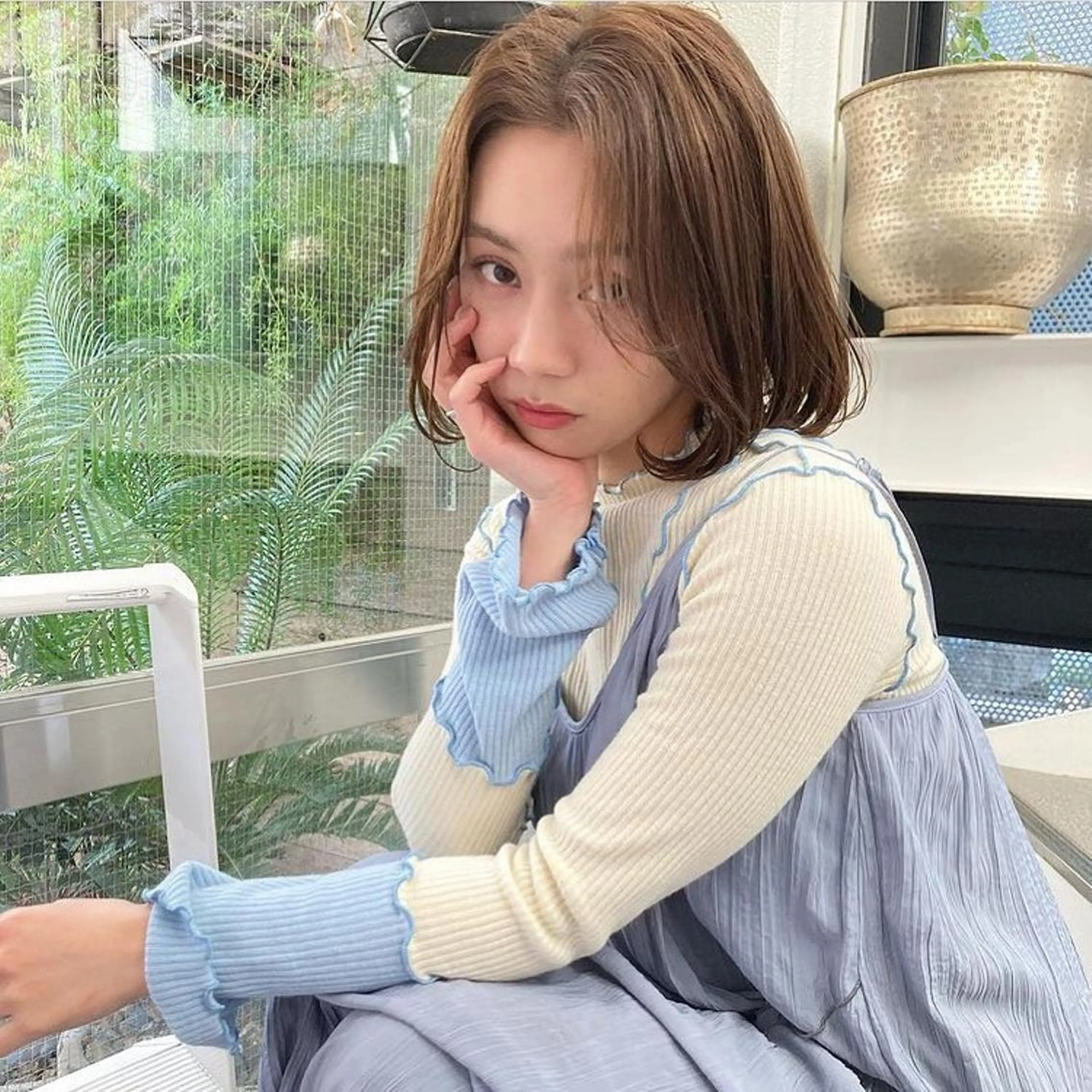 ミディアム カラー ヘアアレンジ ベージュカラー 透明感カラー グラデーションカラー ハイライトカラー 韓国風カラー 韓国/髪質改善💘 櫻井かれんのヘアスタイル