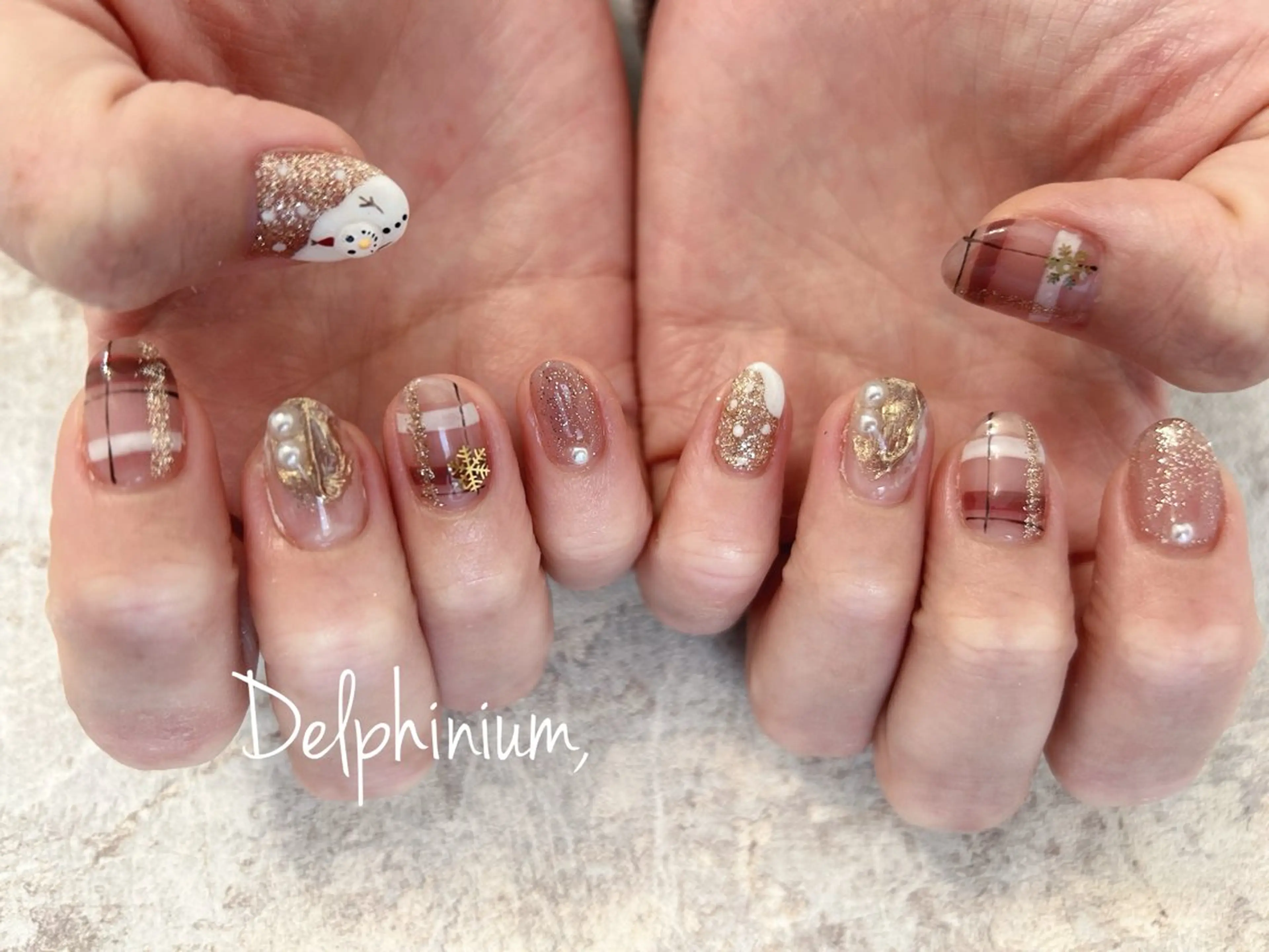 ネイル 冬ネイル クリスマス ハンドネイル 岡本 友恵のネイルデザイン