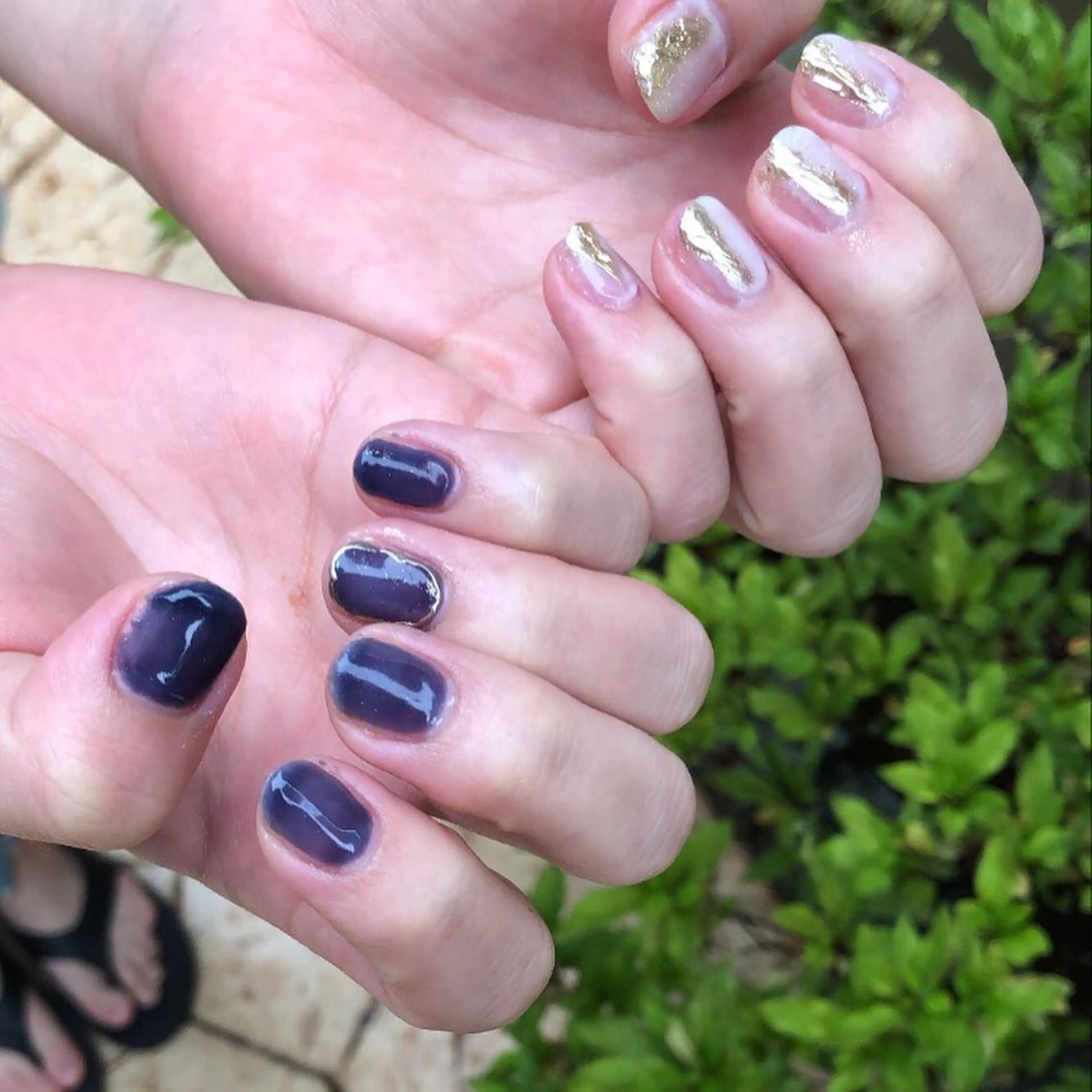 ネイル ミラーネイル ネイビー ニュアンスネイル felice nailのネイルデザイン