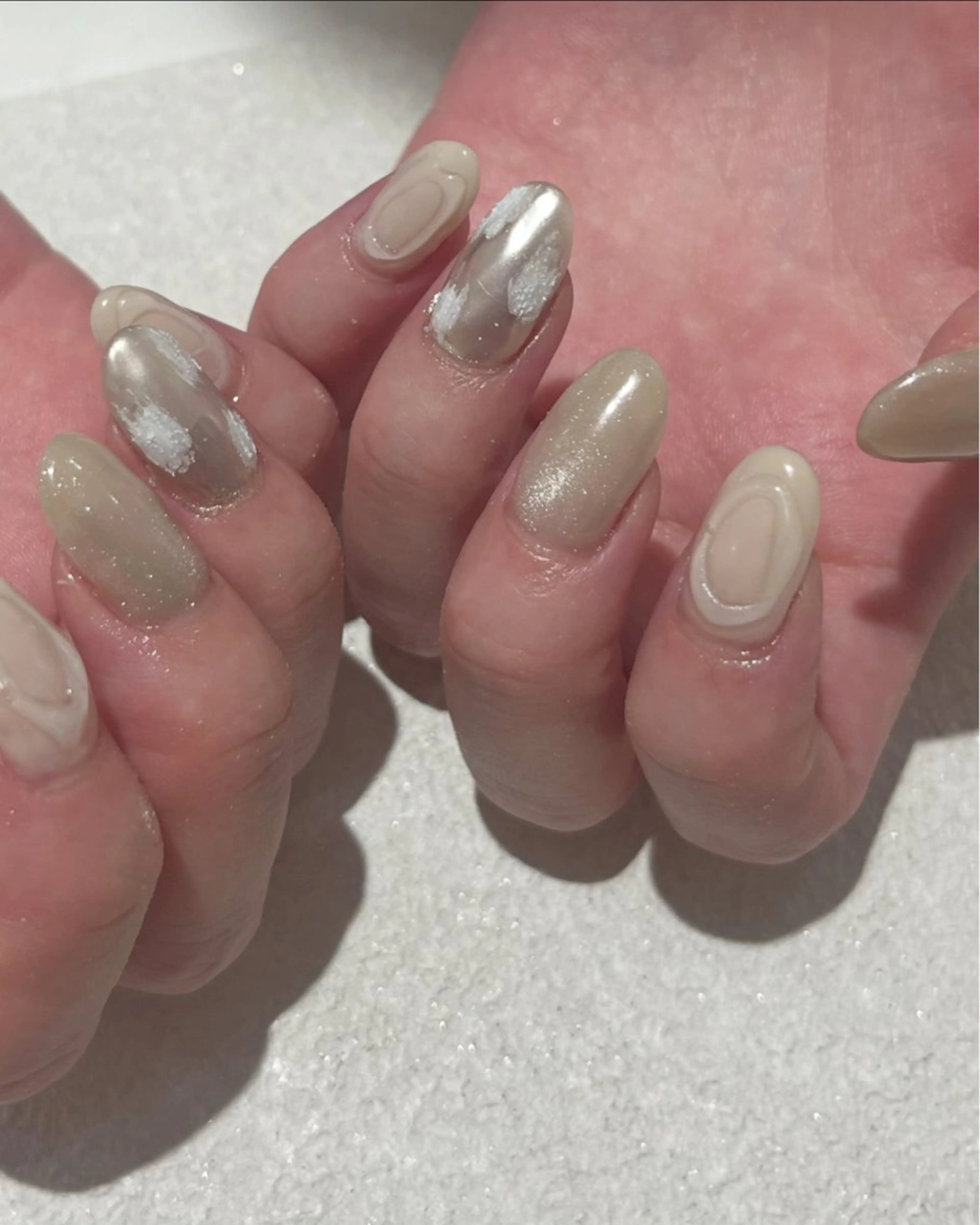 ネイル マットネイル ミラーネイル ハンドネイル kanatsu yorikoのネイルデザイン