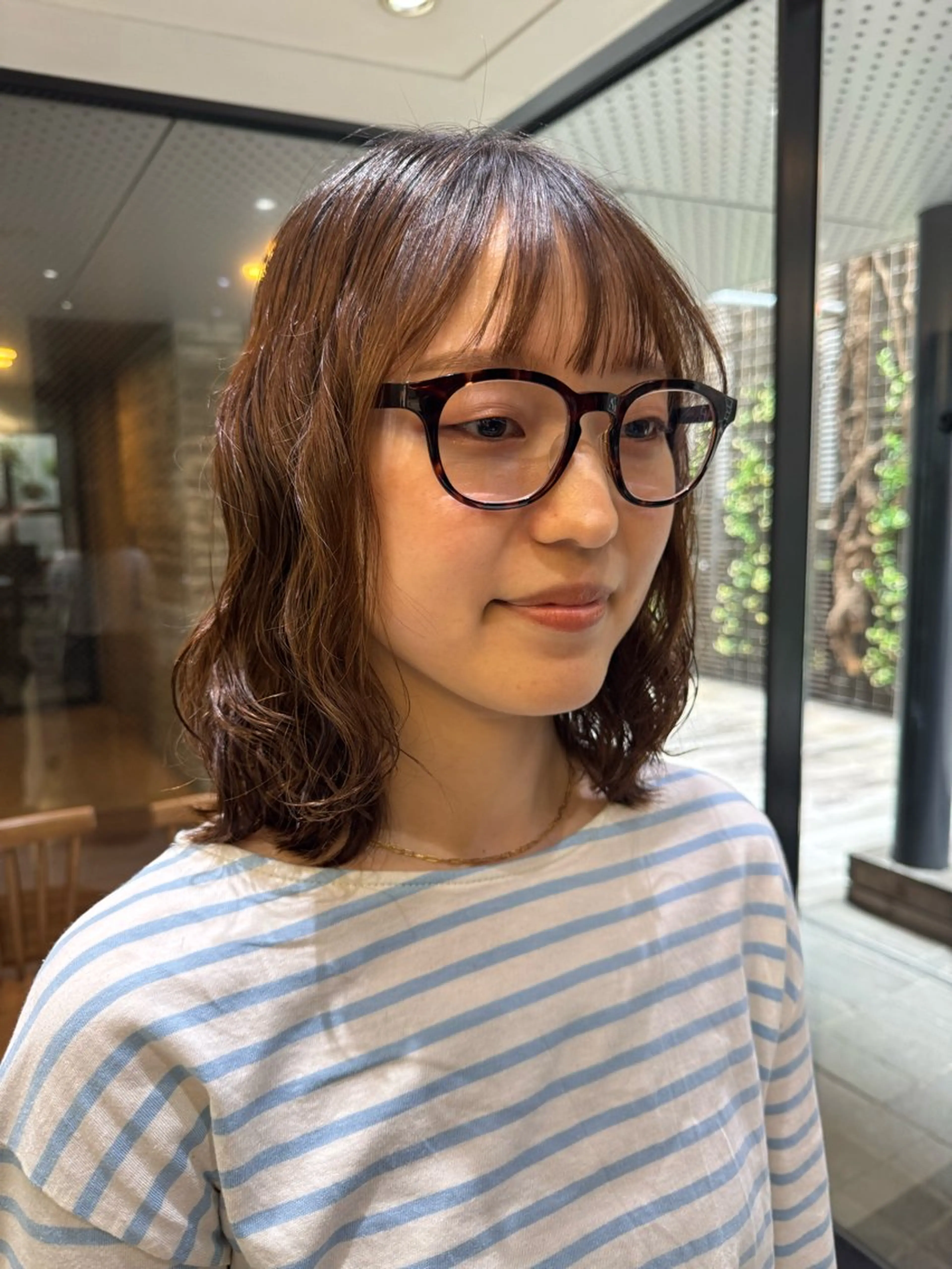 ミディアム カット パーマ トリートメント コテ巻き風/ボブ パーマ🌼杉田 萌恵のヘアスタイル