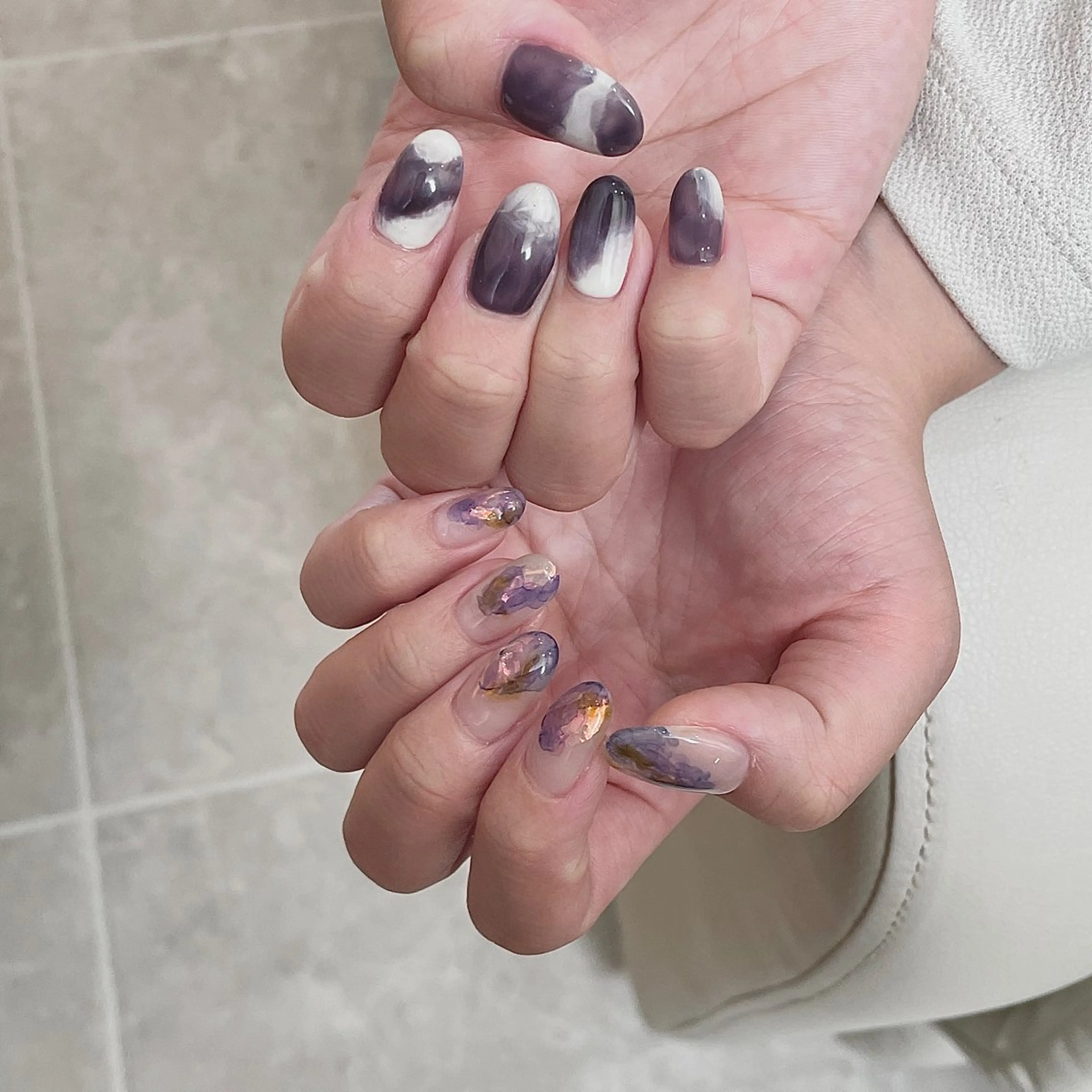 ネイル ニュアンスネイル パープル 春ネイル ハンドネイル acs.n所属・ネイル，耳つぼ 風間すみれのその他イメージ