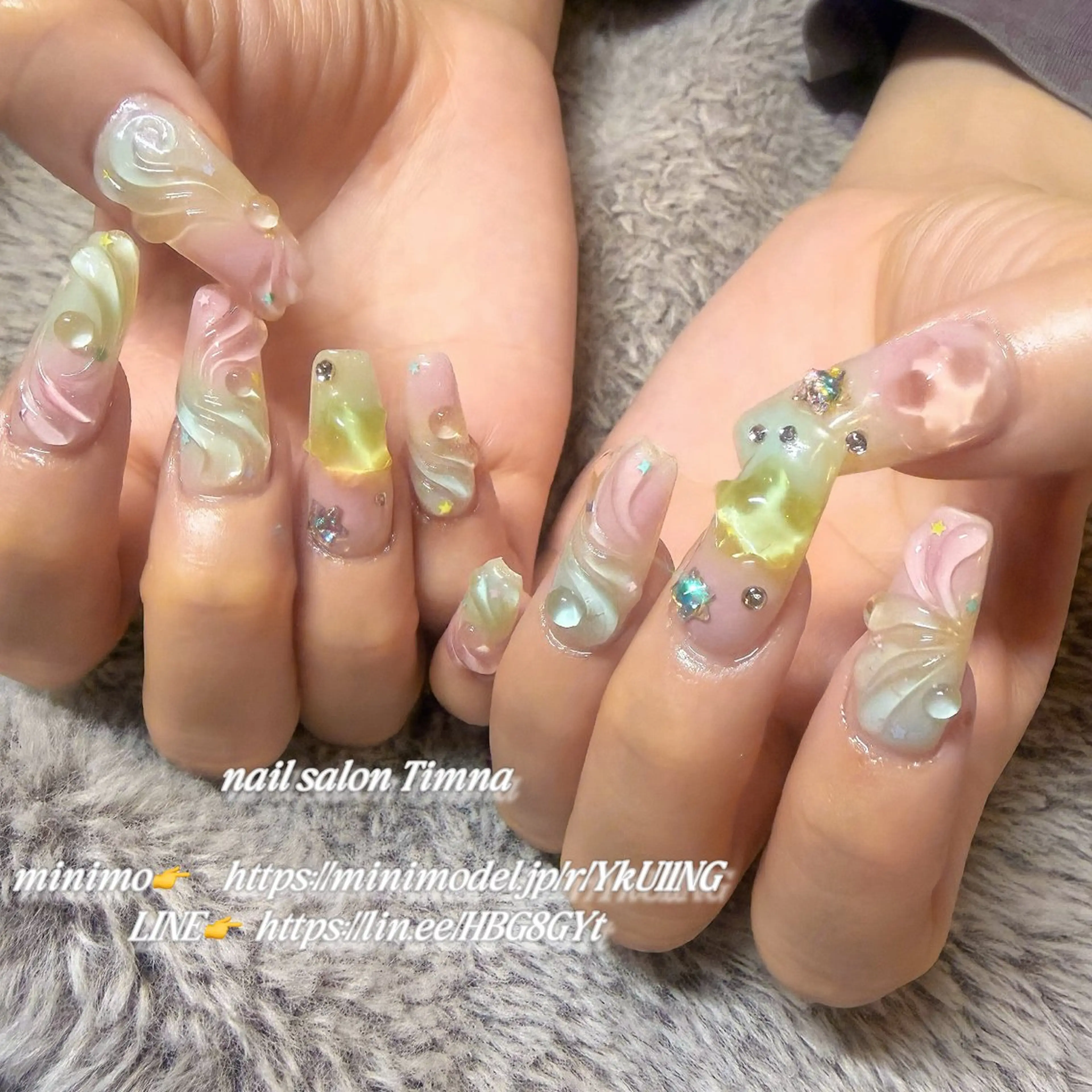 ロング ハンドネイル NAILSALON 🍔Timna🍟のネイルデザイン