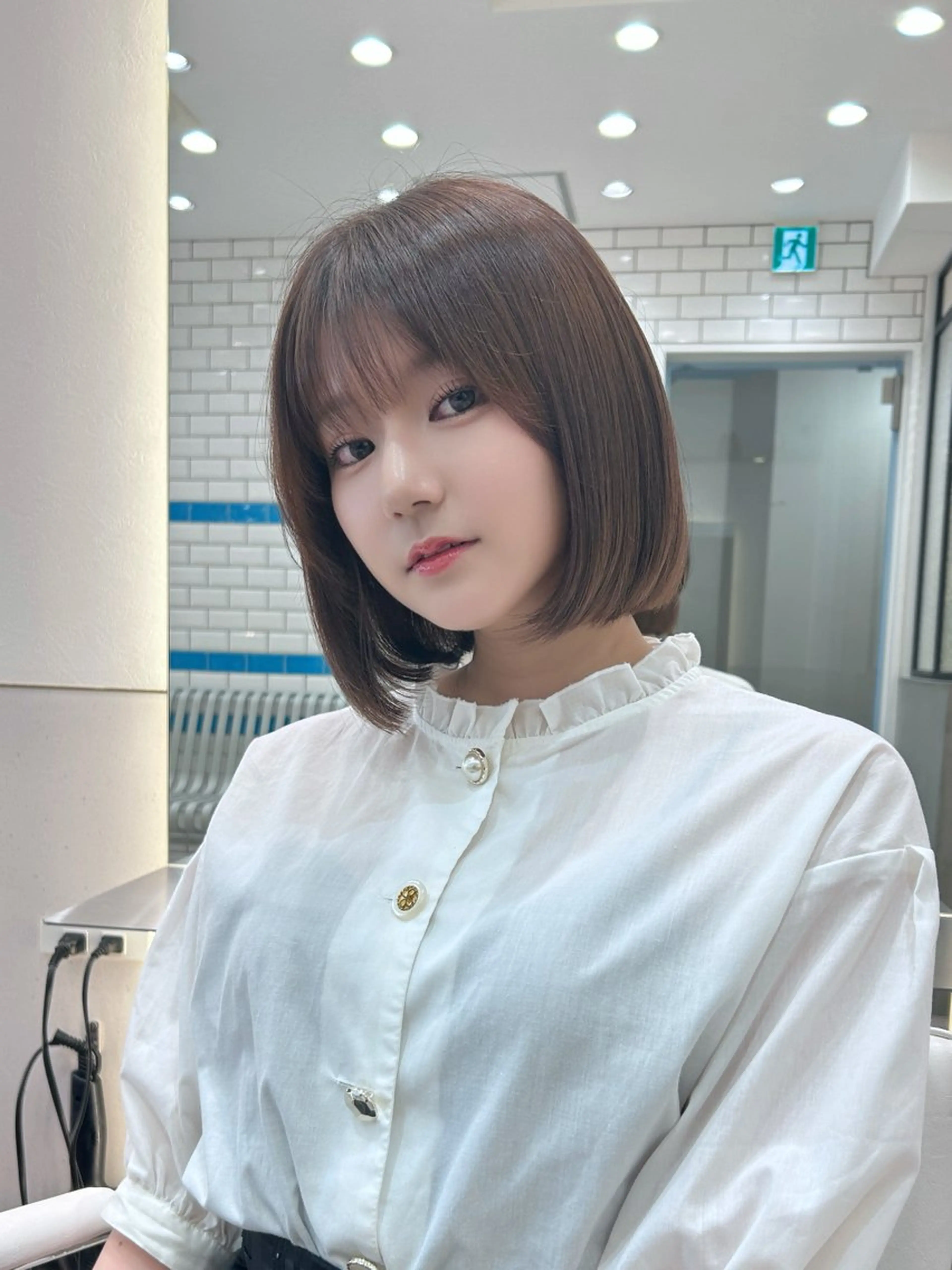 ショート カラー 透明感カラー グレージュ オリーブグレージュ オリーブグレー ボブ カット ヘアカラー トリートメント ボブ/レイヤーボブ/ 髪質改善/梶川 夏季のヘアスタイル