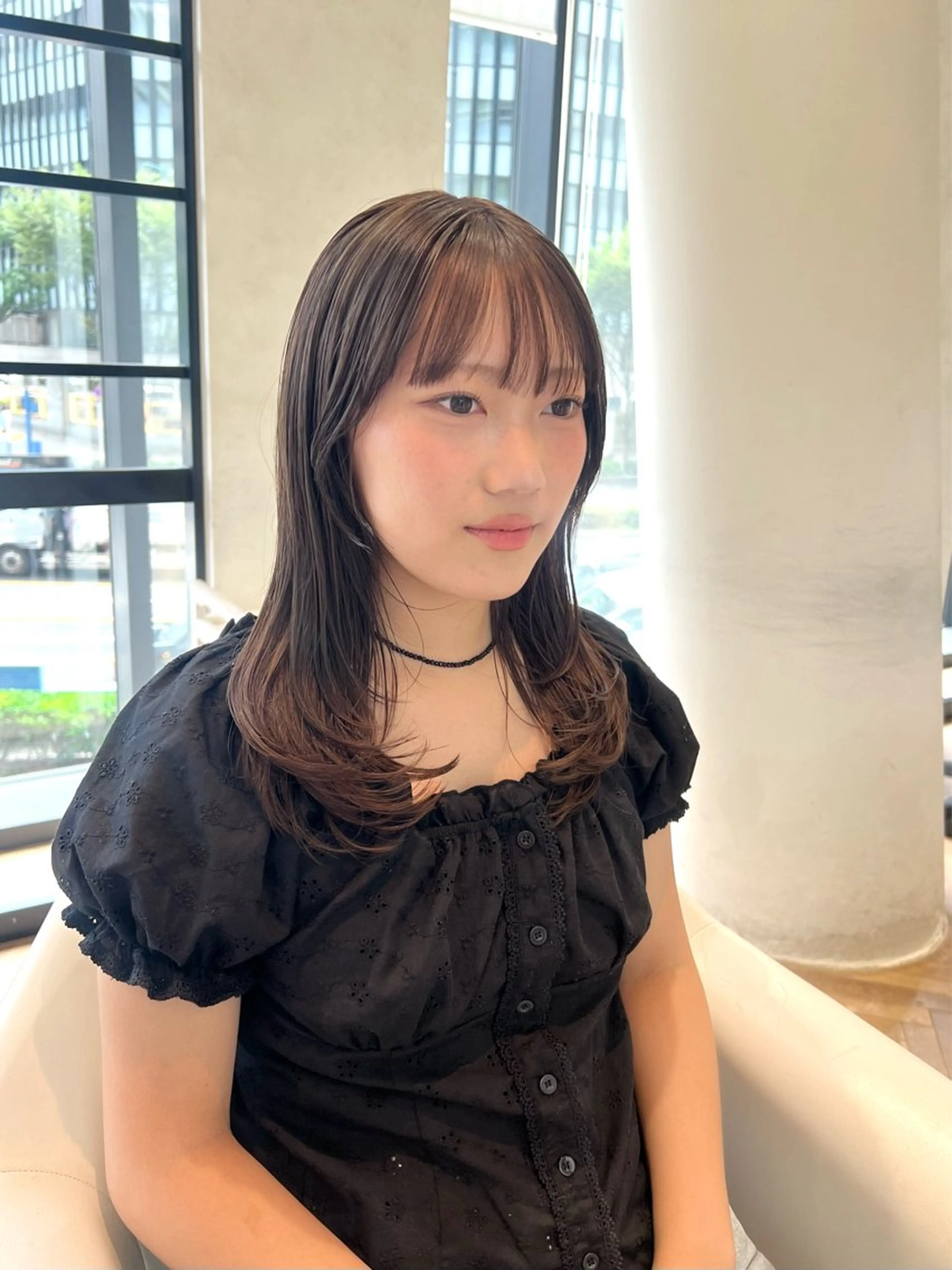 ミディアム カラー ベージュカラー 透明感カラー 似合わせ/レイヤー 💟SAEのヘアスタイル