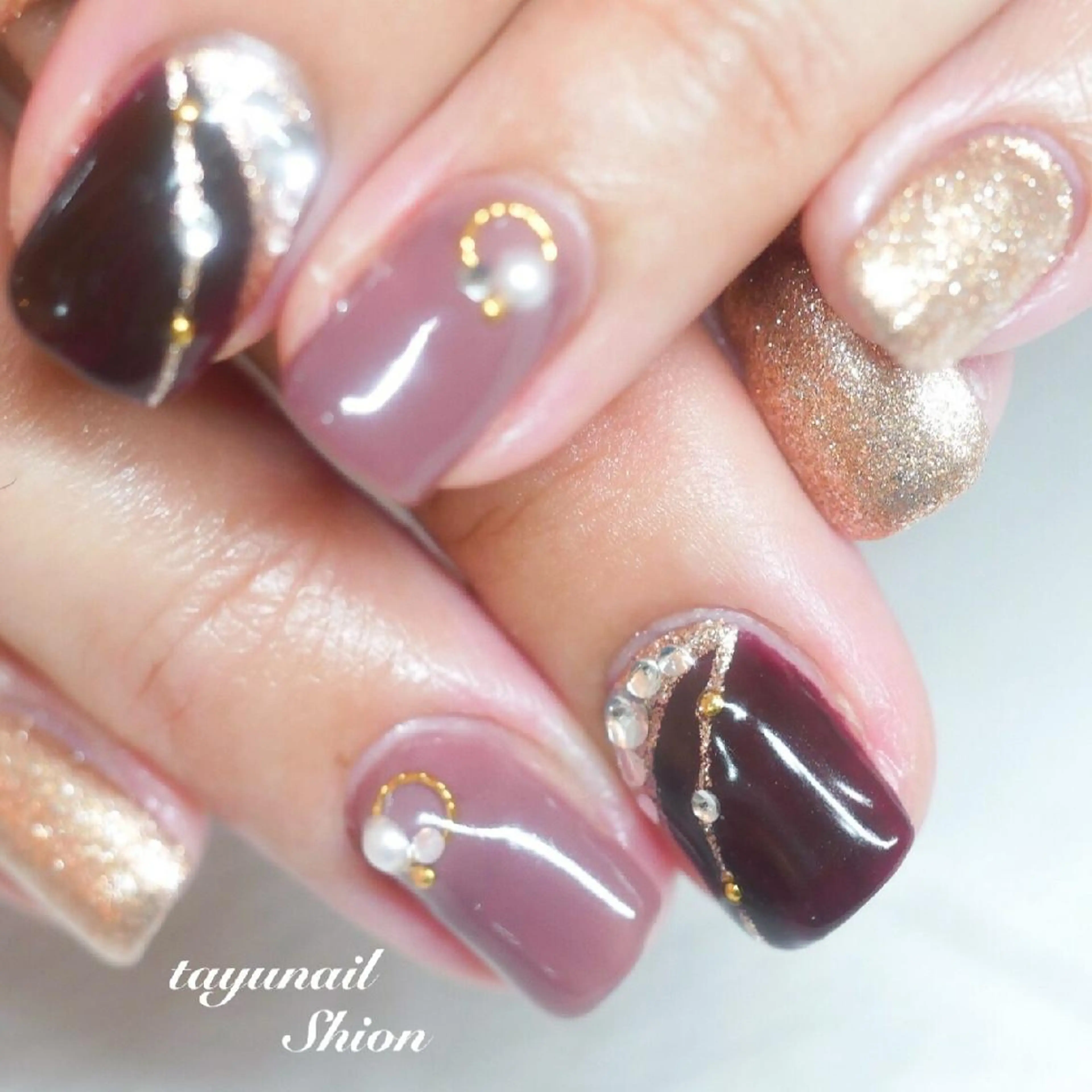 ネイル ブルー ジェルネイル パラジェル ネイルサロン・ネイルスクール　たゆnail所属・ネイルサロン 【たゆnail】のネイルデザイン