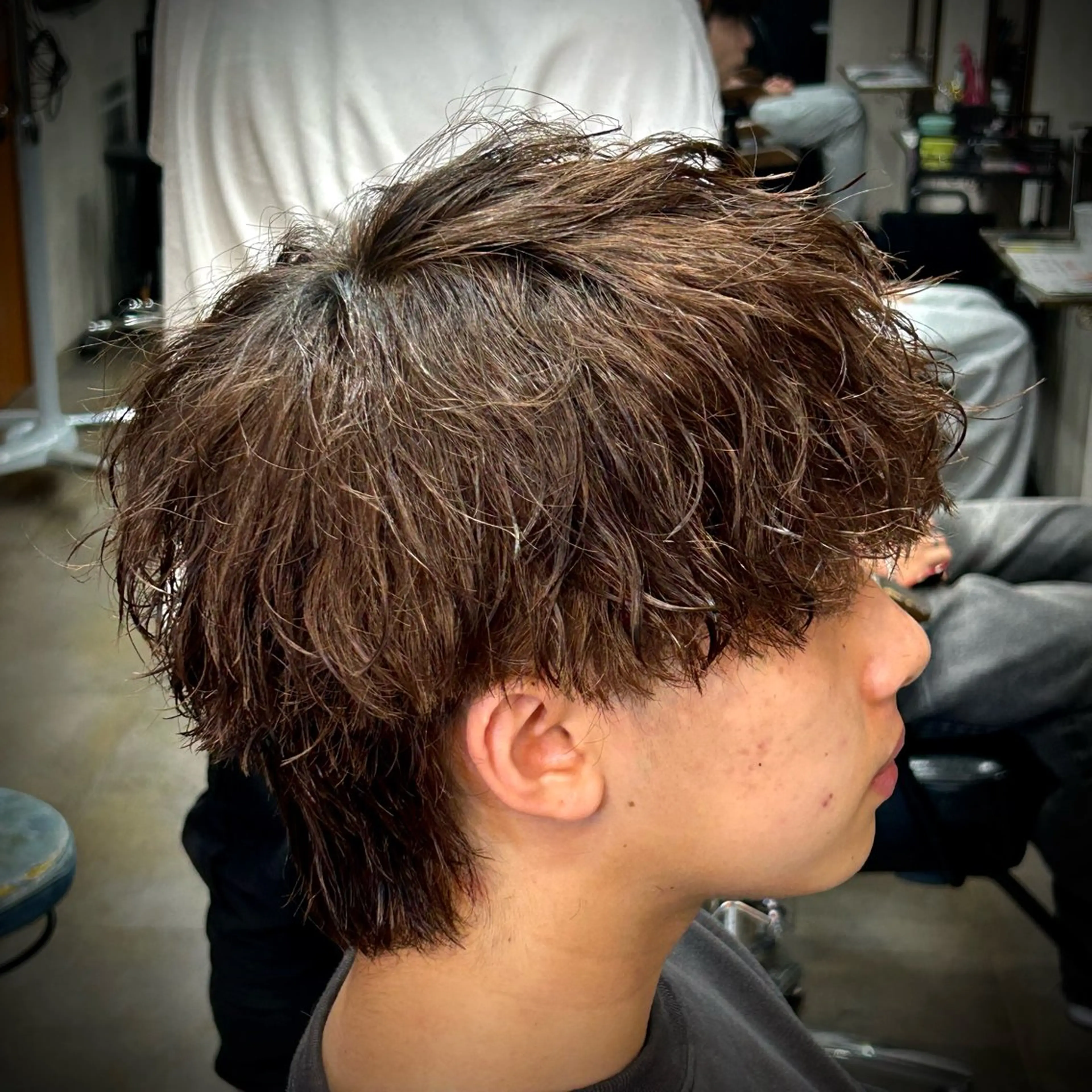 メンズ マッシュ カット パーマ 革命🔥ツイスパ/フ ェザー特化SHOTAのヘアスタイル