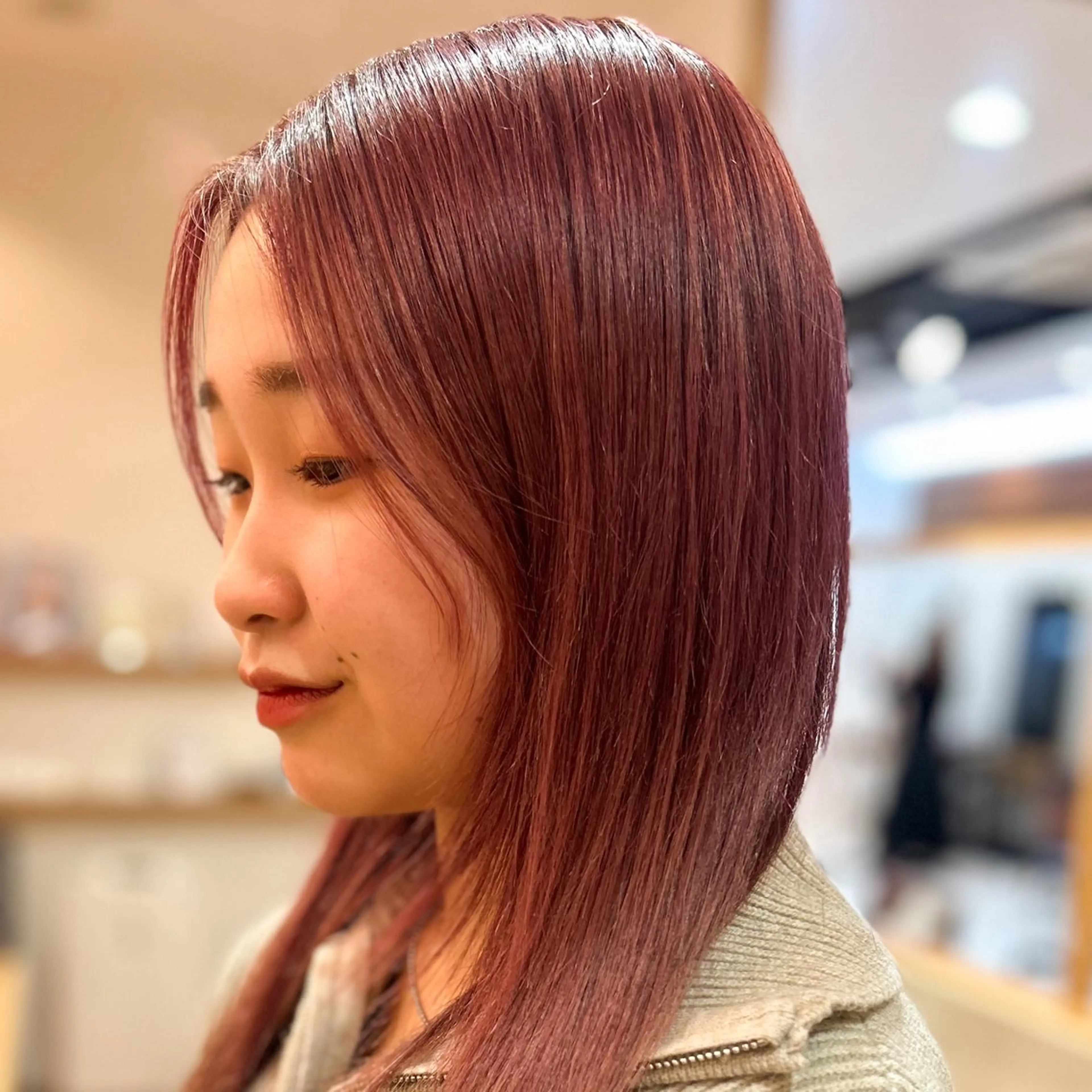 セミロング カラー ヘアカラー トリートメント このか/似合わせ/ 透明感/ダブルカラーのヘアスタイル