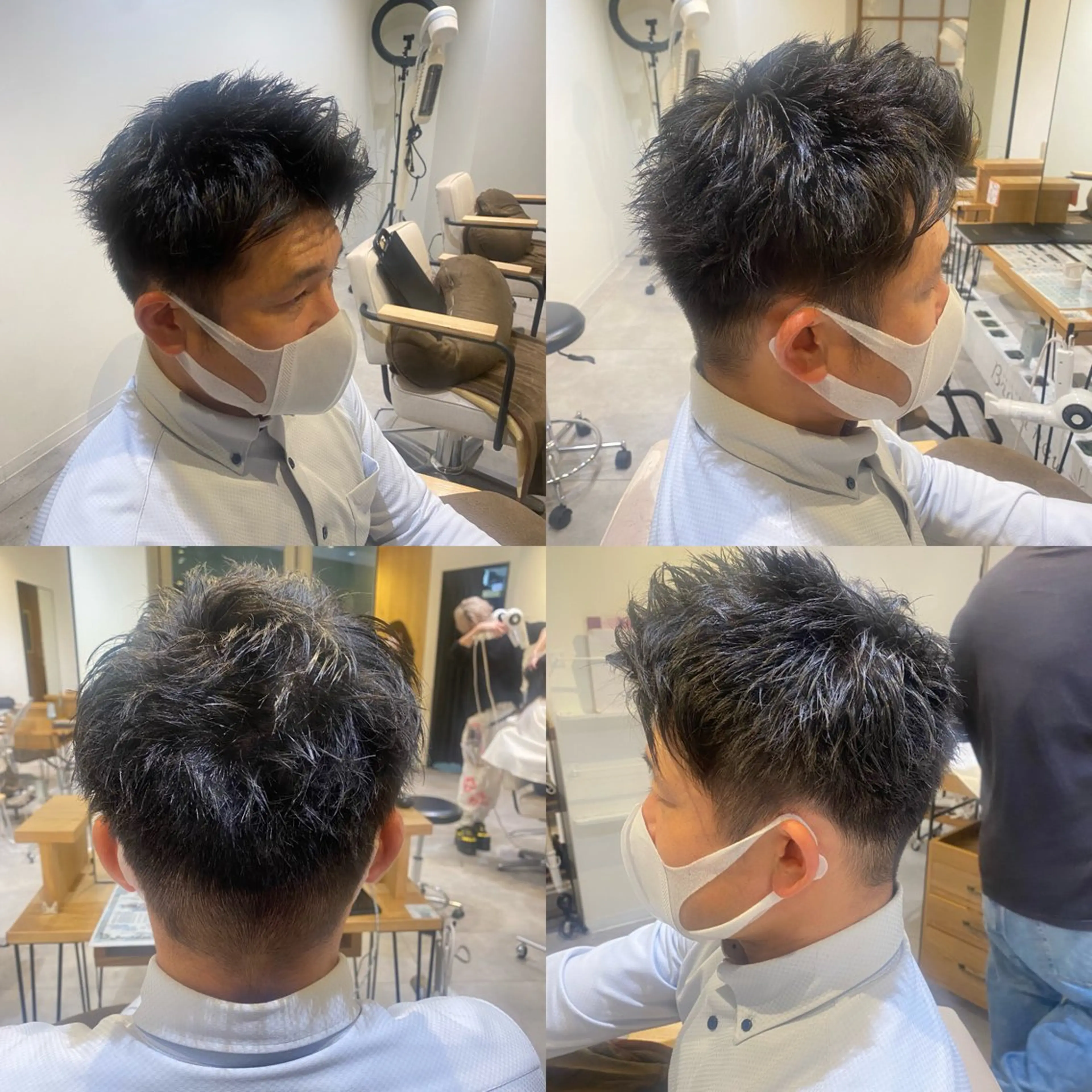 メンズ 肌に馴染むハイトーン /ミルクティーカラーのヘアスタイル