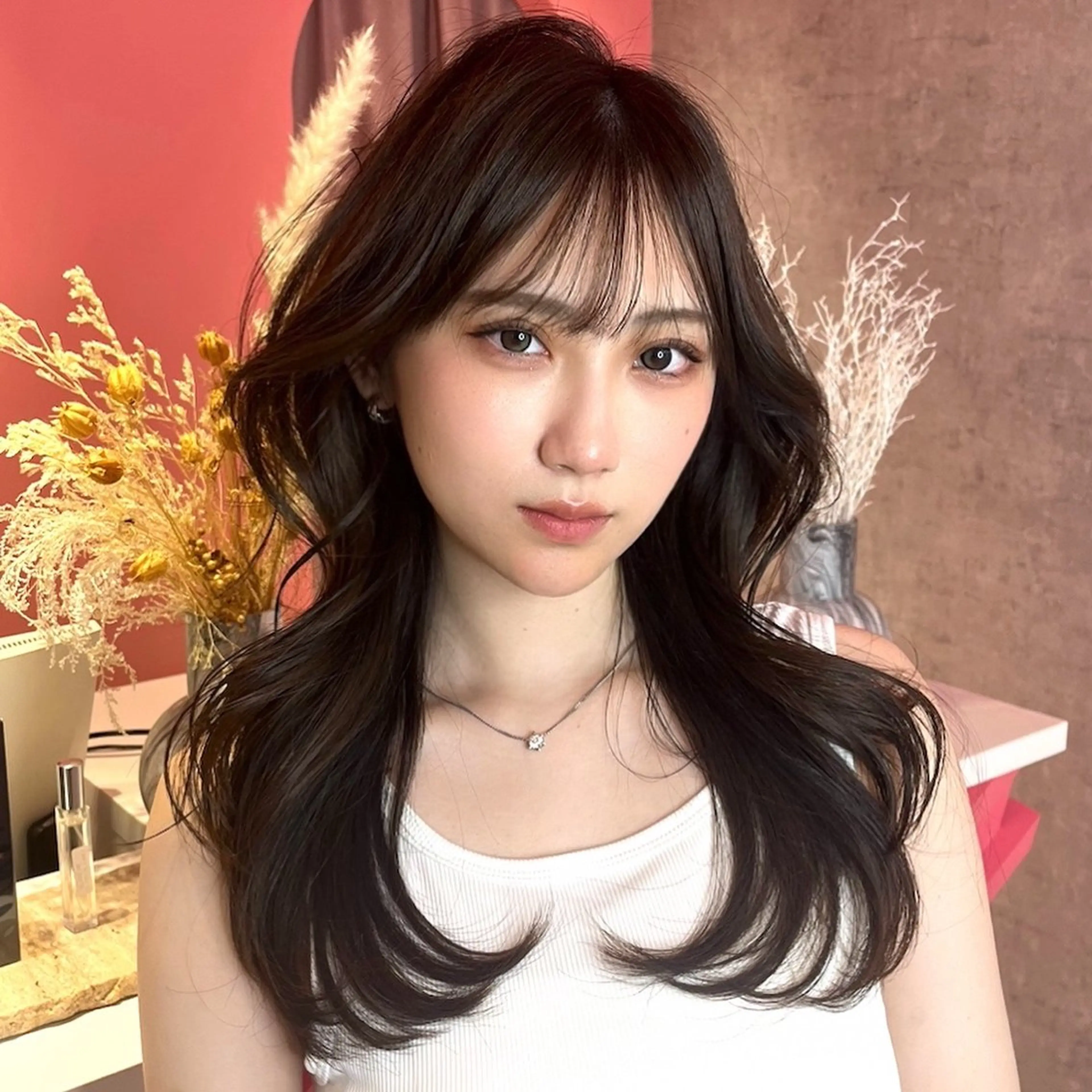 ロング カラー 山崎/ボブ縮毛矯正 レイヤー髪質改善のヘアスタイル