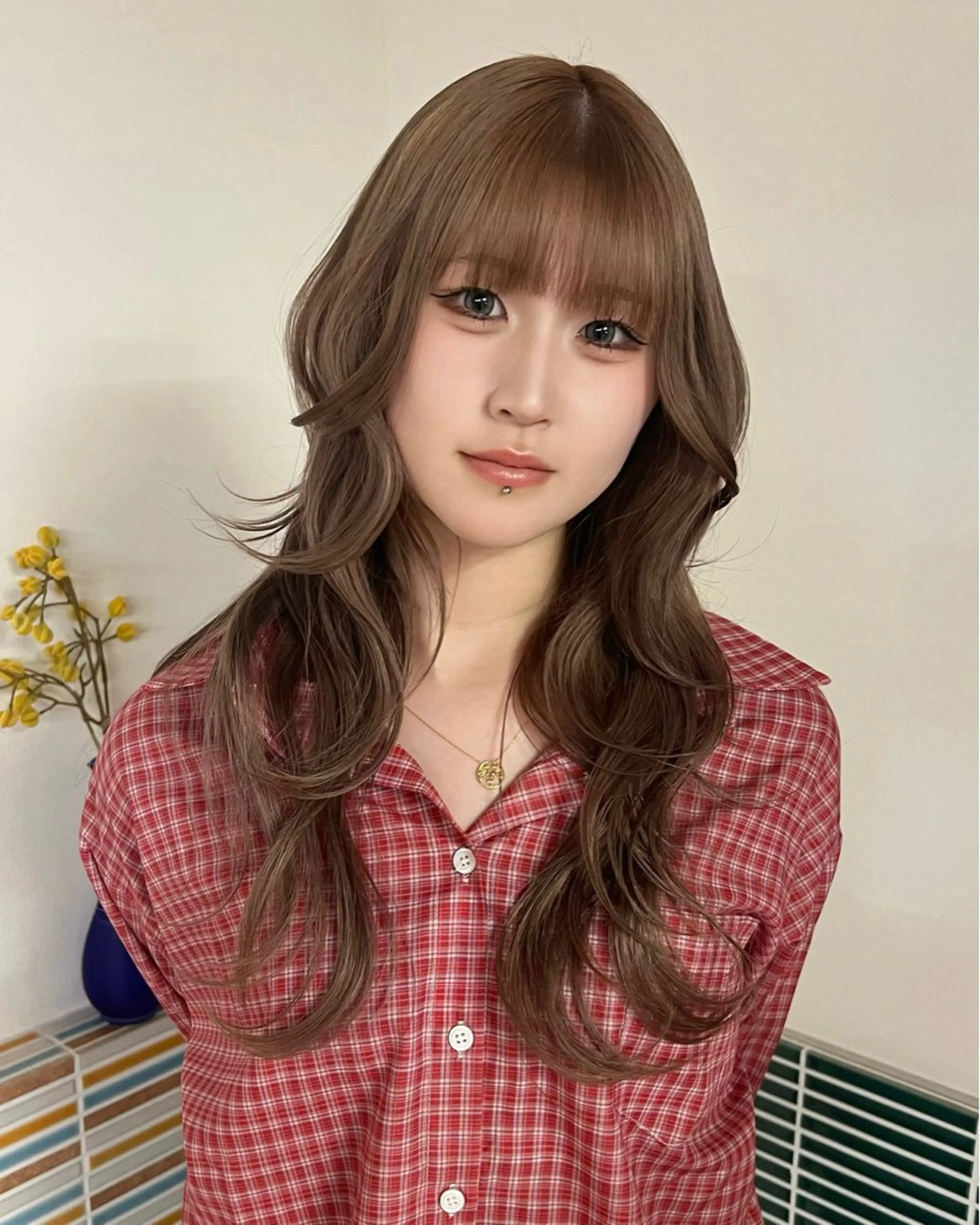 ロング カラー ヘアアレンジ ヘアカラー ハイトーンカラー /梅田/みほのヘアスタイル