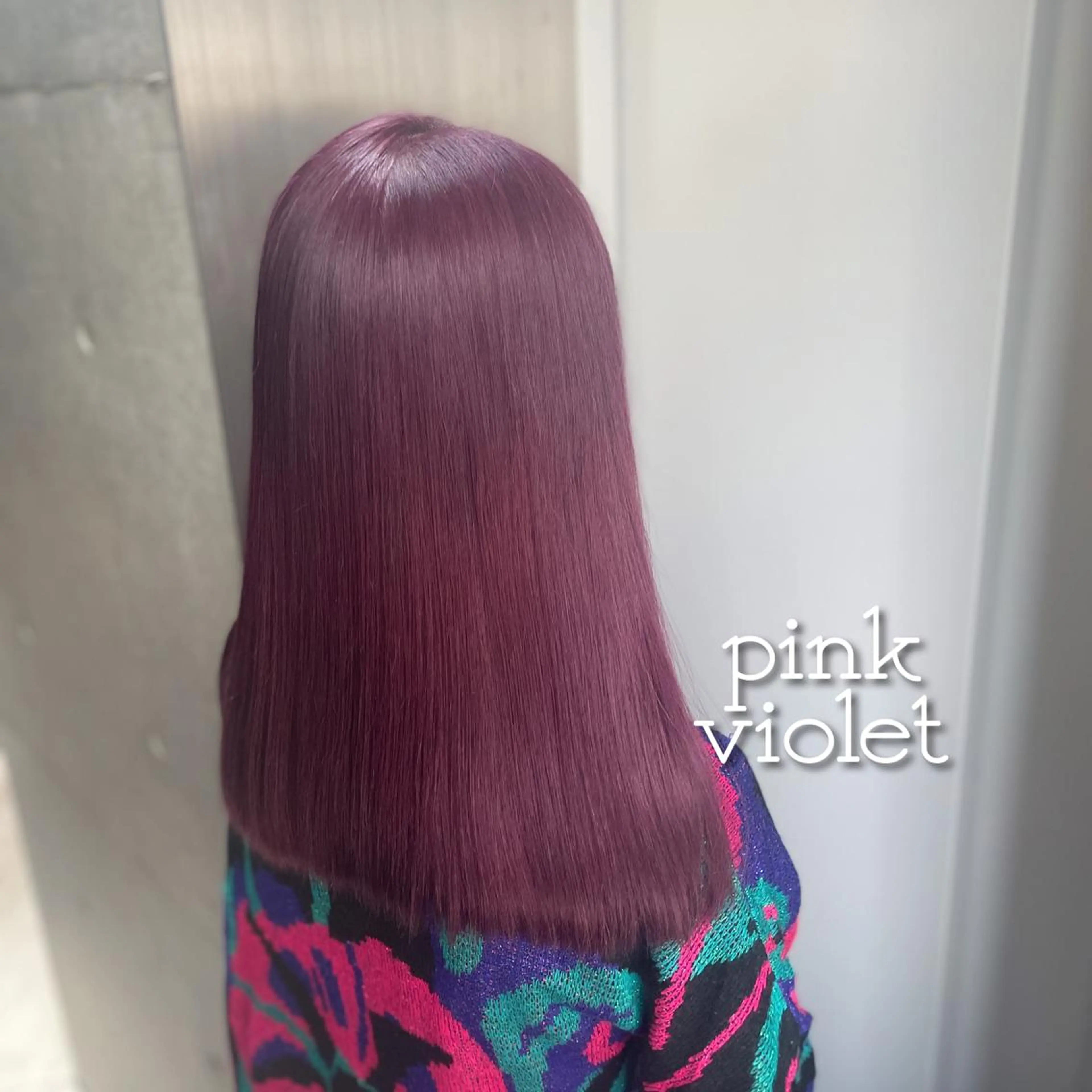 セミロング カラー ヘアアレンジ カシス ピンクカラー バイオレットカラー plume【プリュム】恵比寿所属・💗plume(ぷり ゅむ)💗なずなのマツエク・マツパデザイン