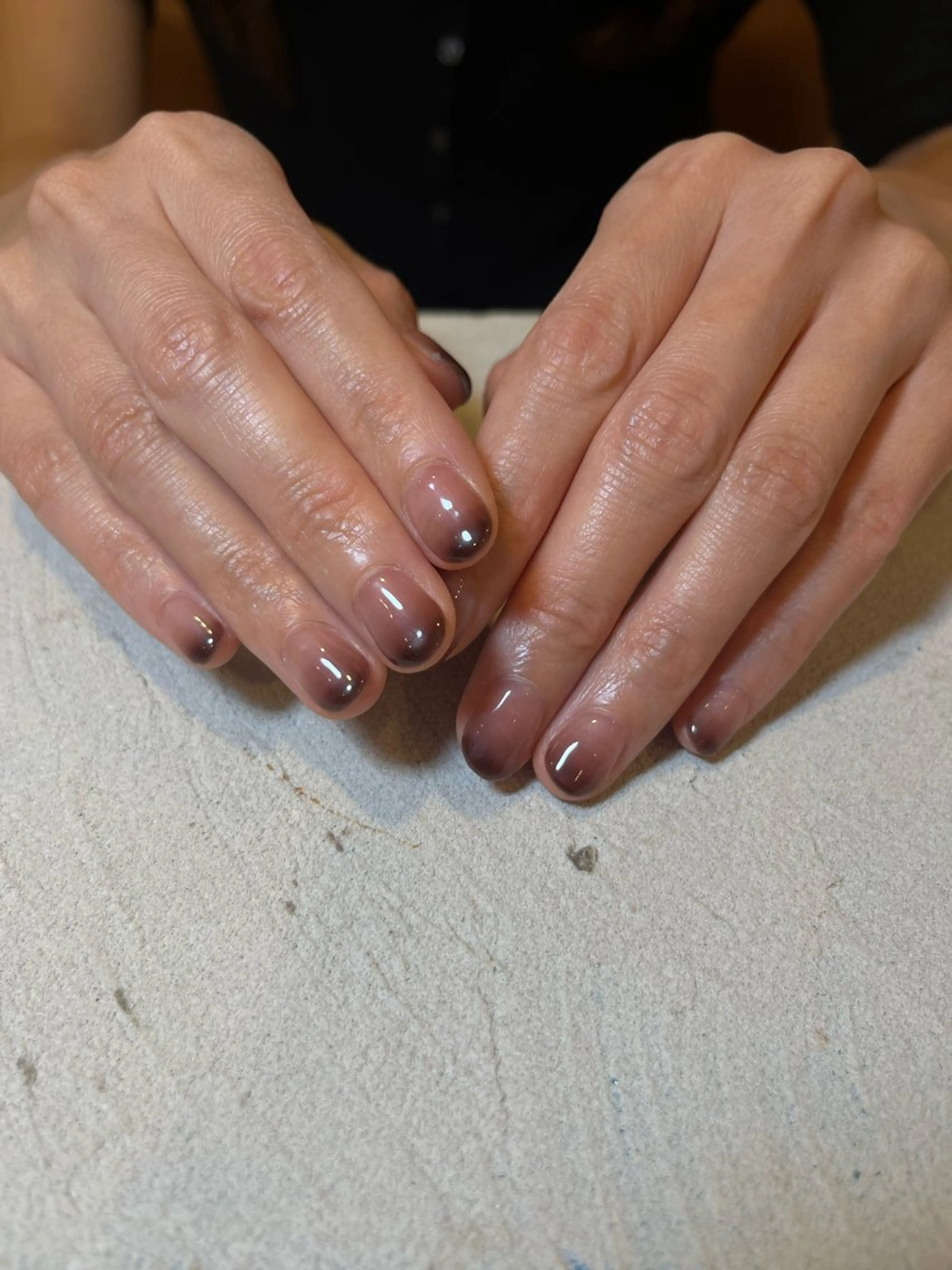 ネイル ブラウン グラデーション Hi,nail mahoのネイルデザイン