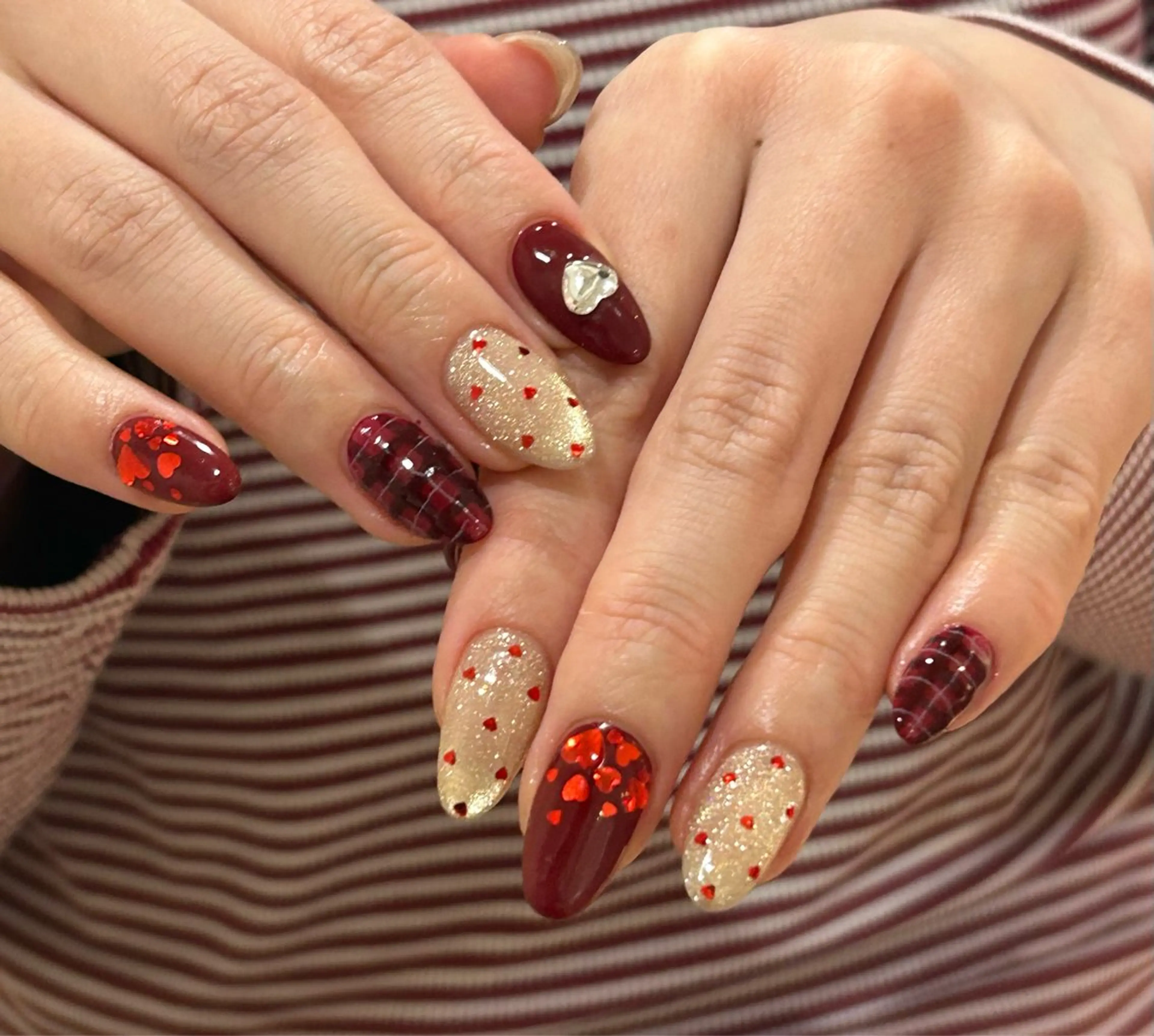 ネイル バレンタイン ハンドネイル Bianca栄店 はるなのネイルデザイン